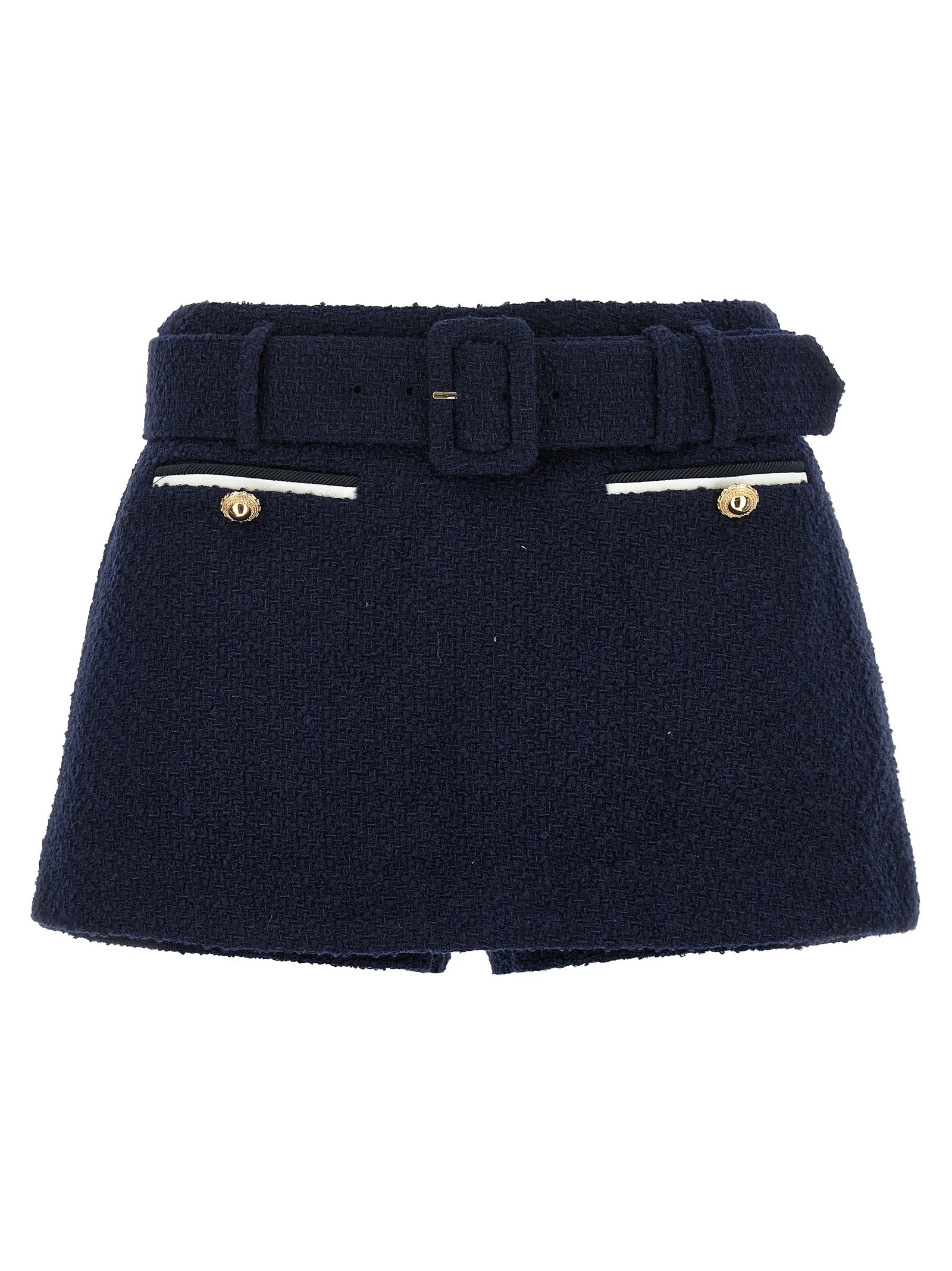 Bouclé wool skort