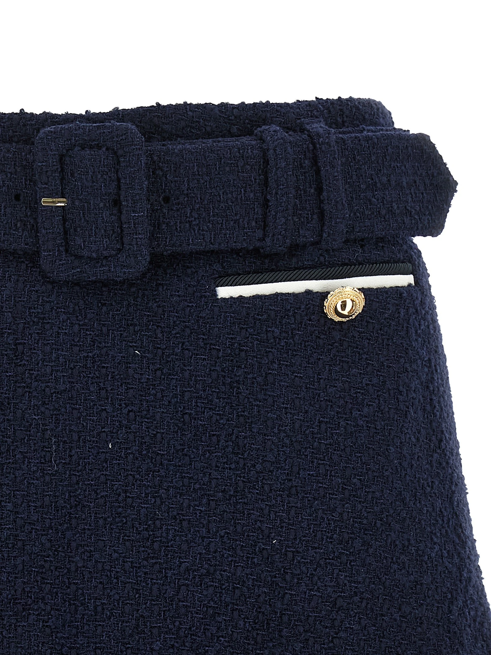 Bouclé wool skort