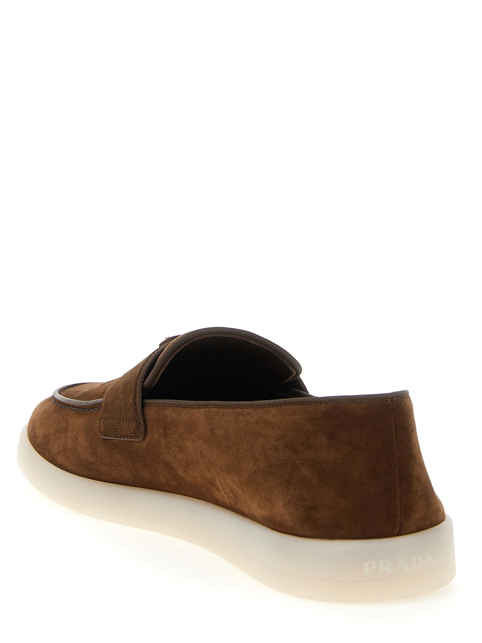 Logo suede loafers