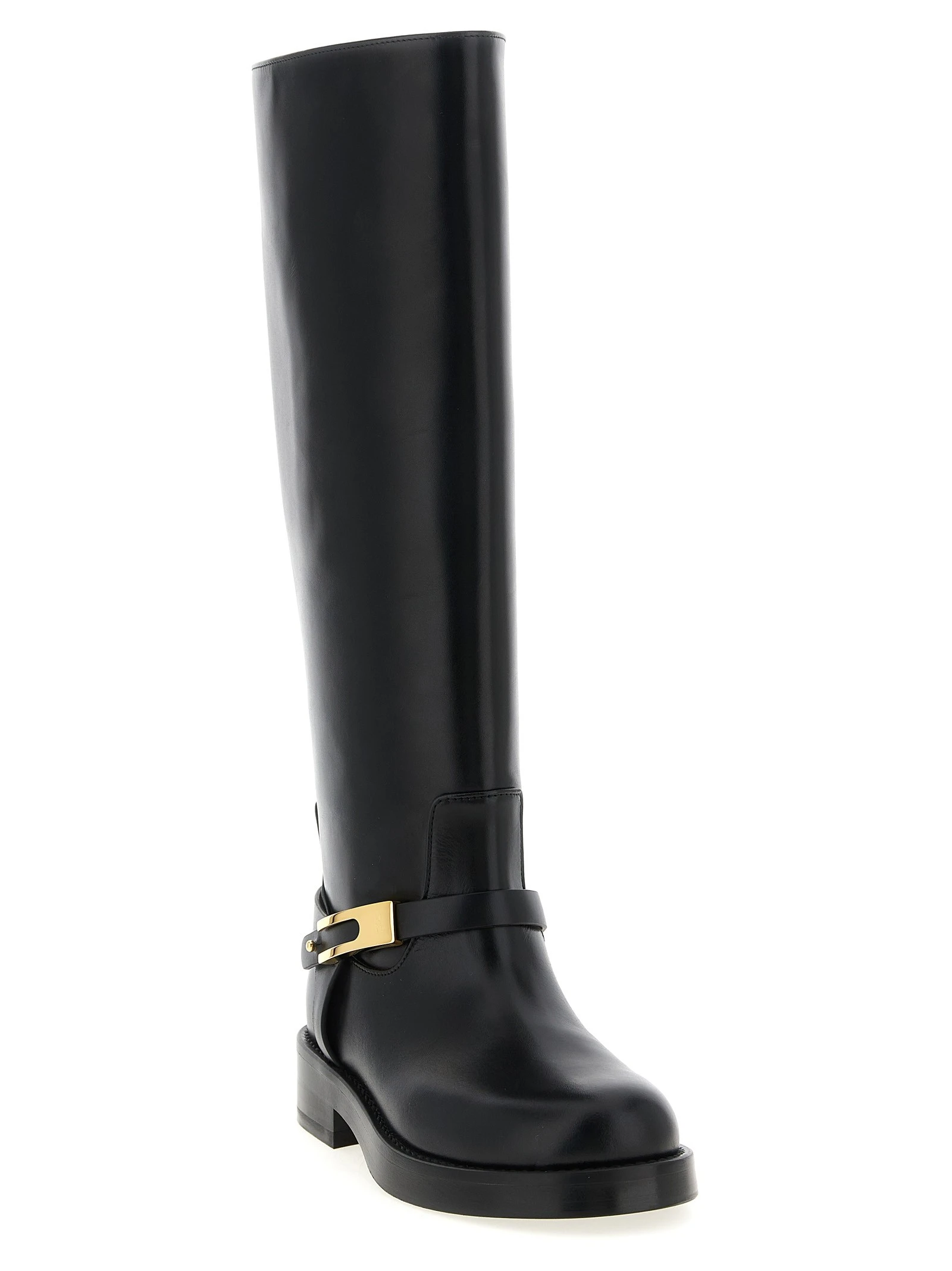 Logo strap boots