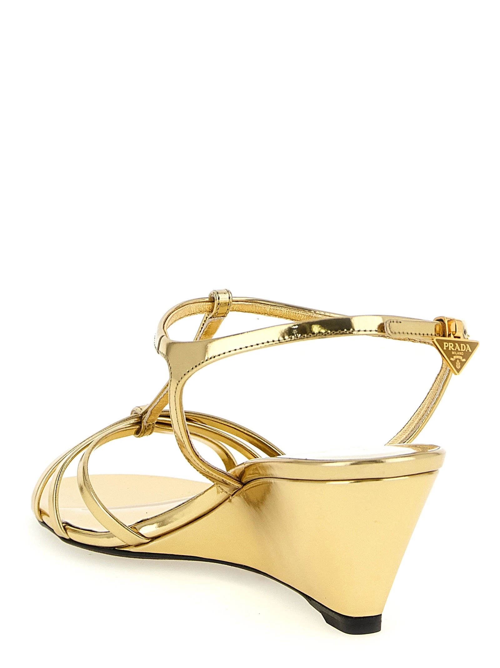 Laminated leather sandals