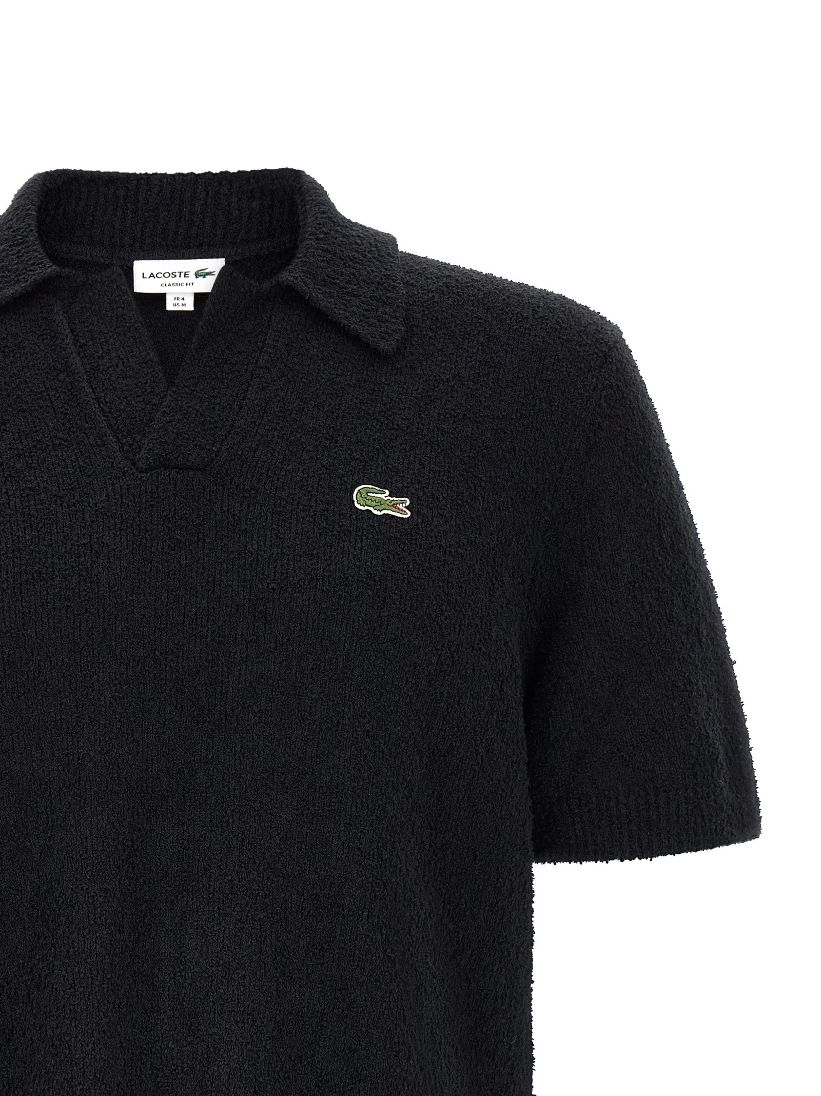 Bouclé knitted polo shirt