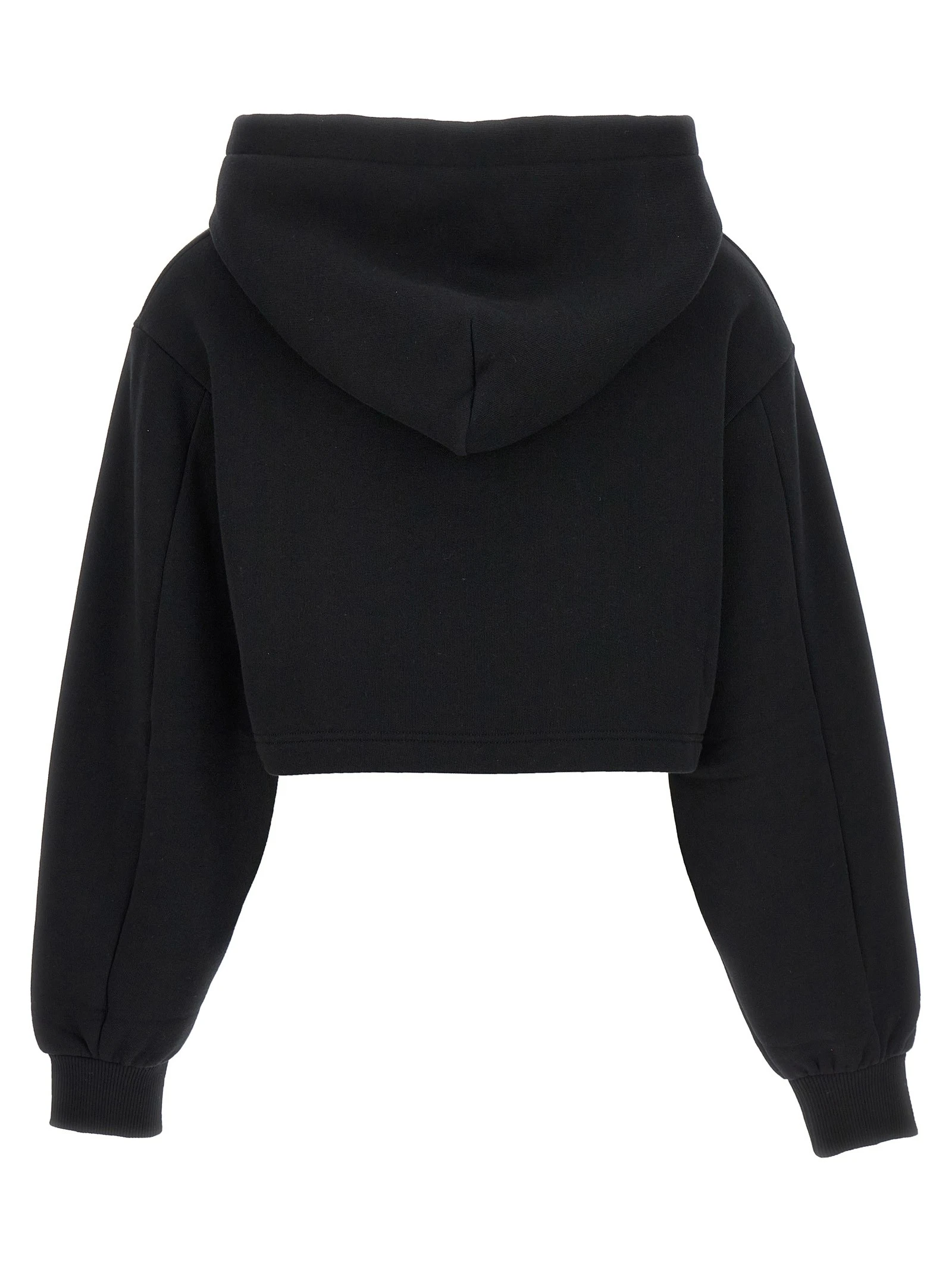 Logo embroidery cropped hoodie