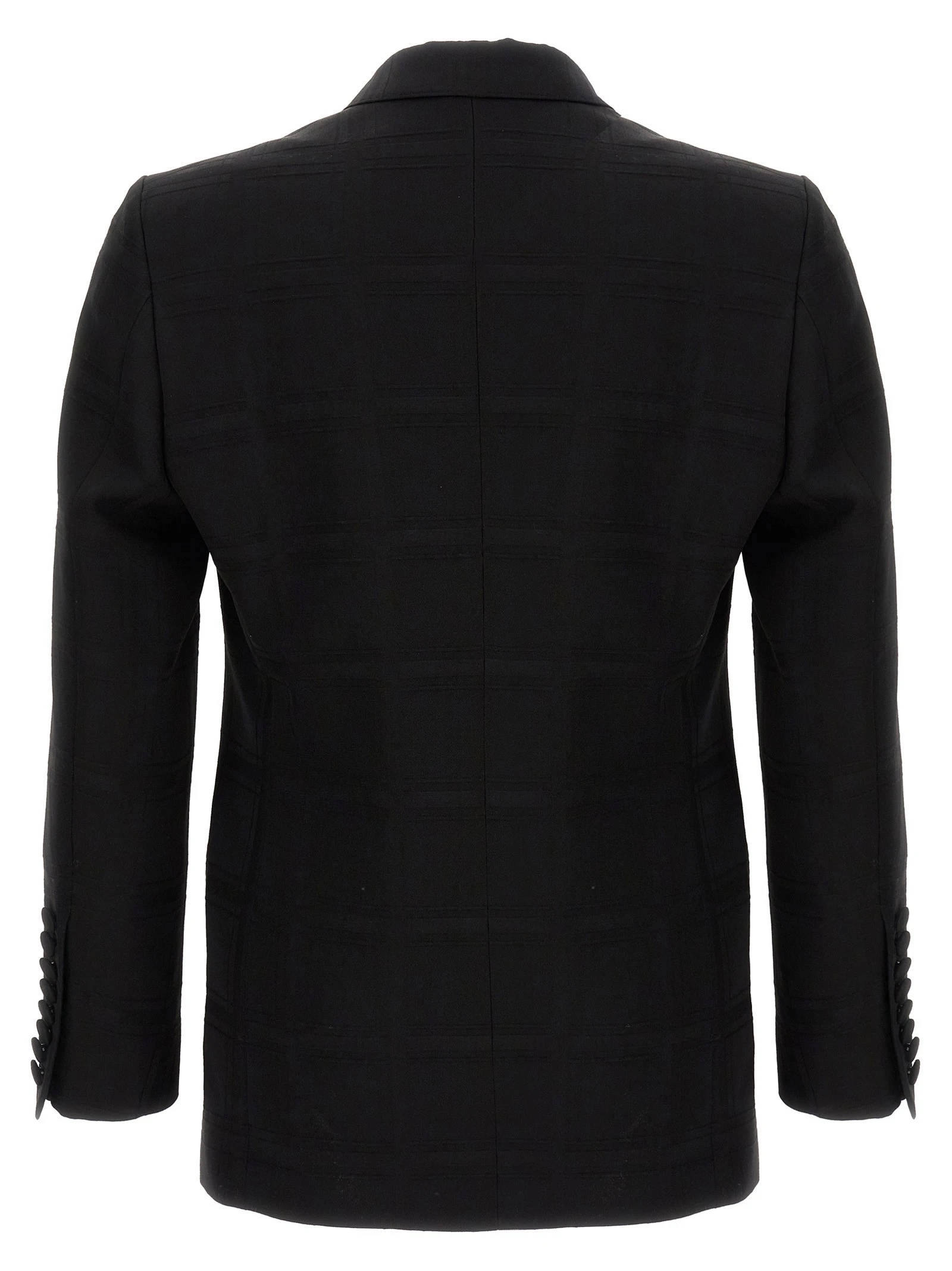 Check double-breasted blazer