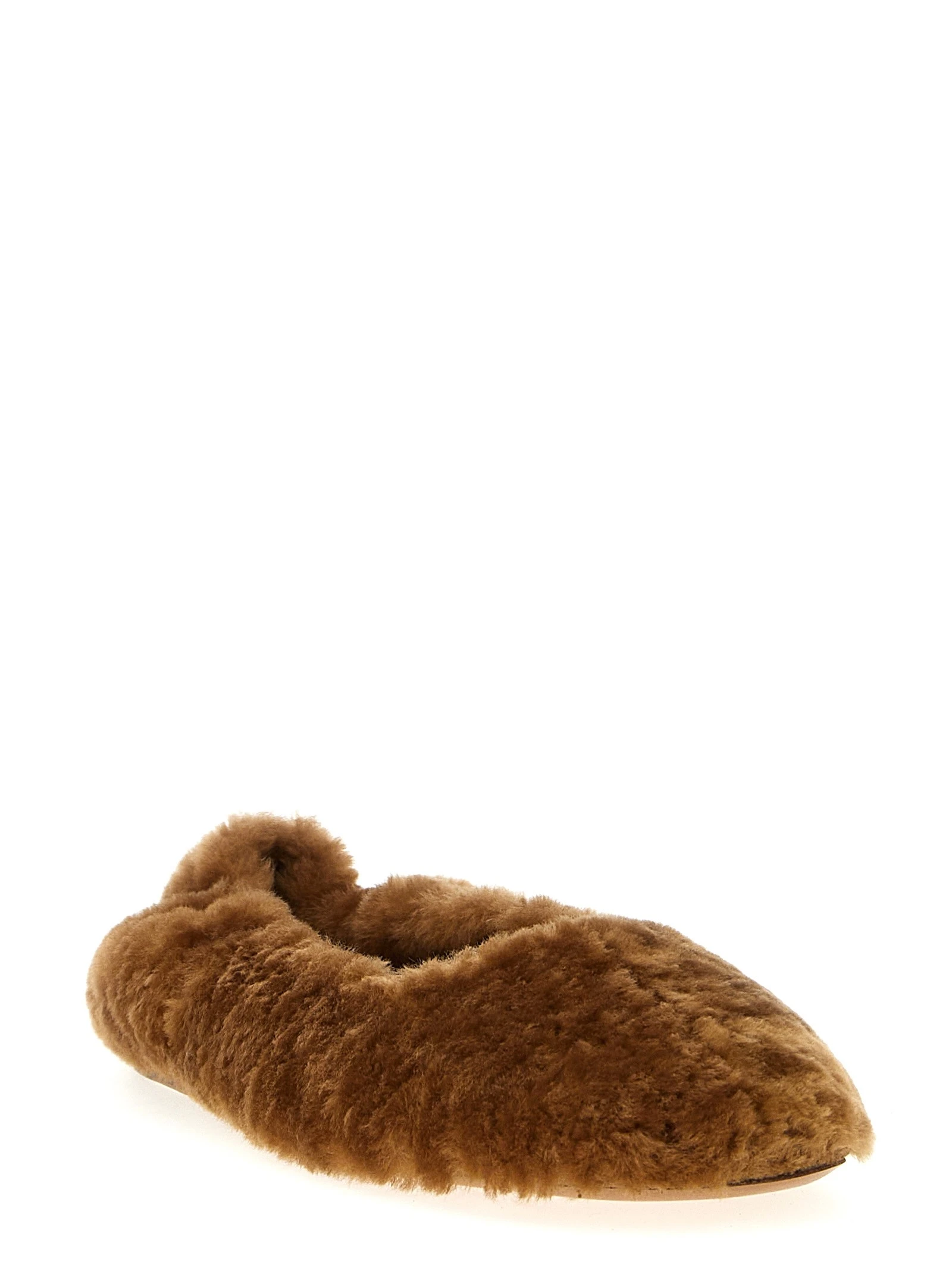 Fur ballet flats