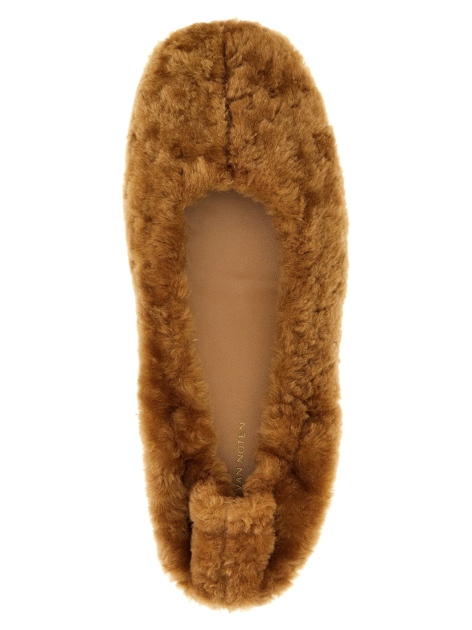 Fur ballet flats