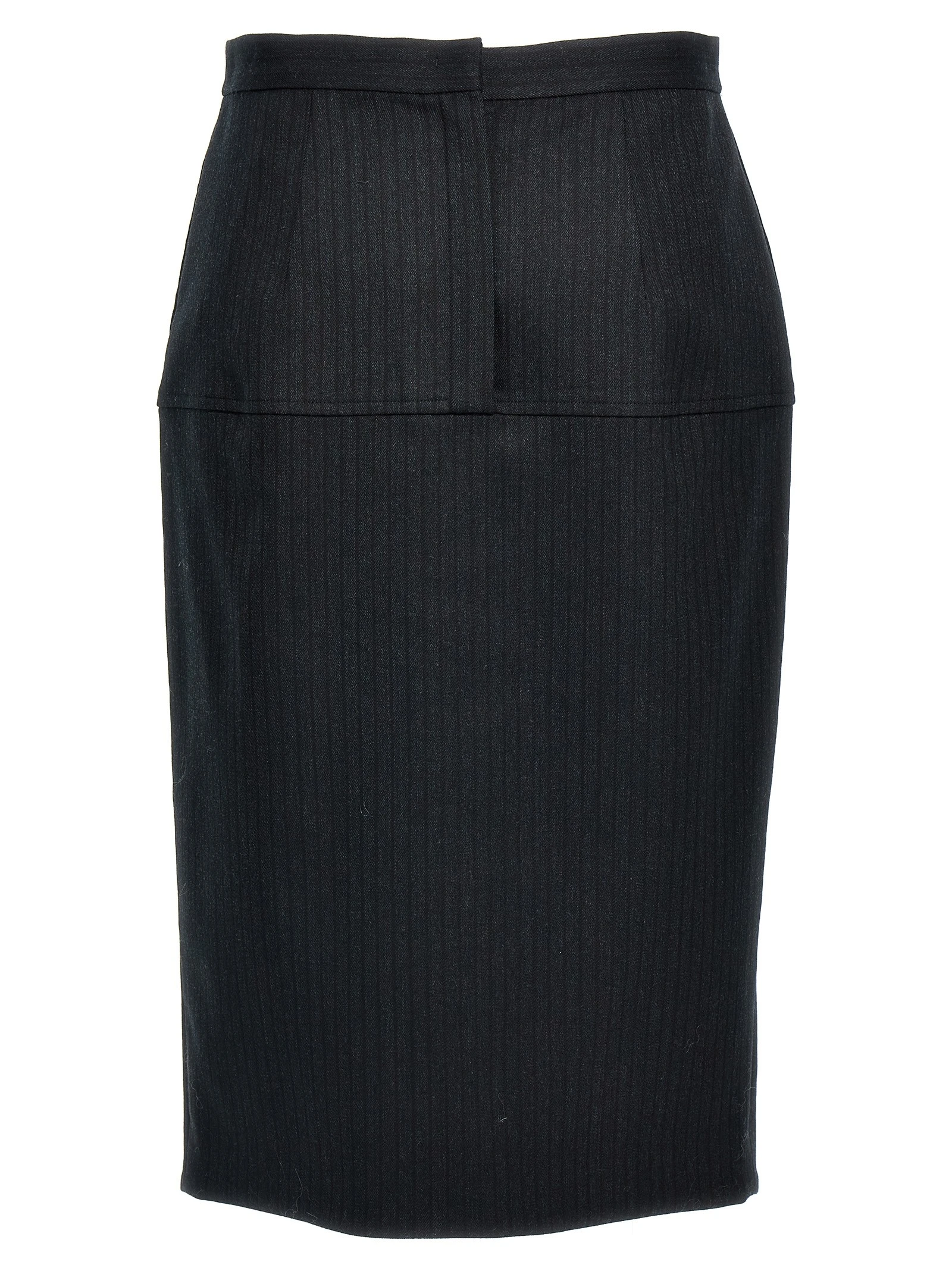 Pinstriped wool skirt