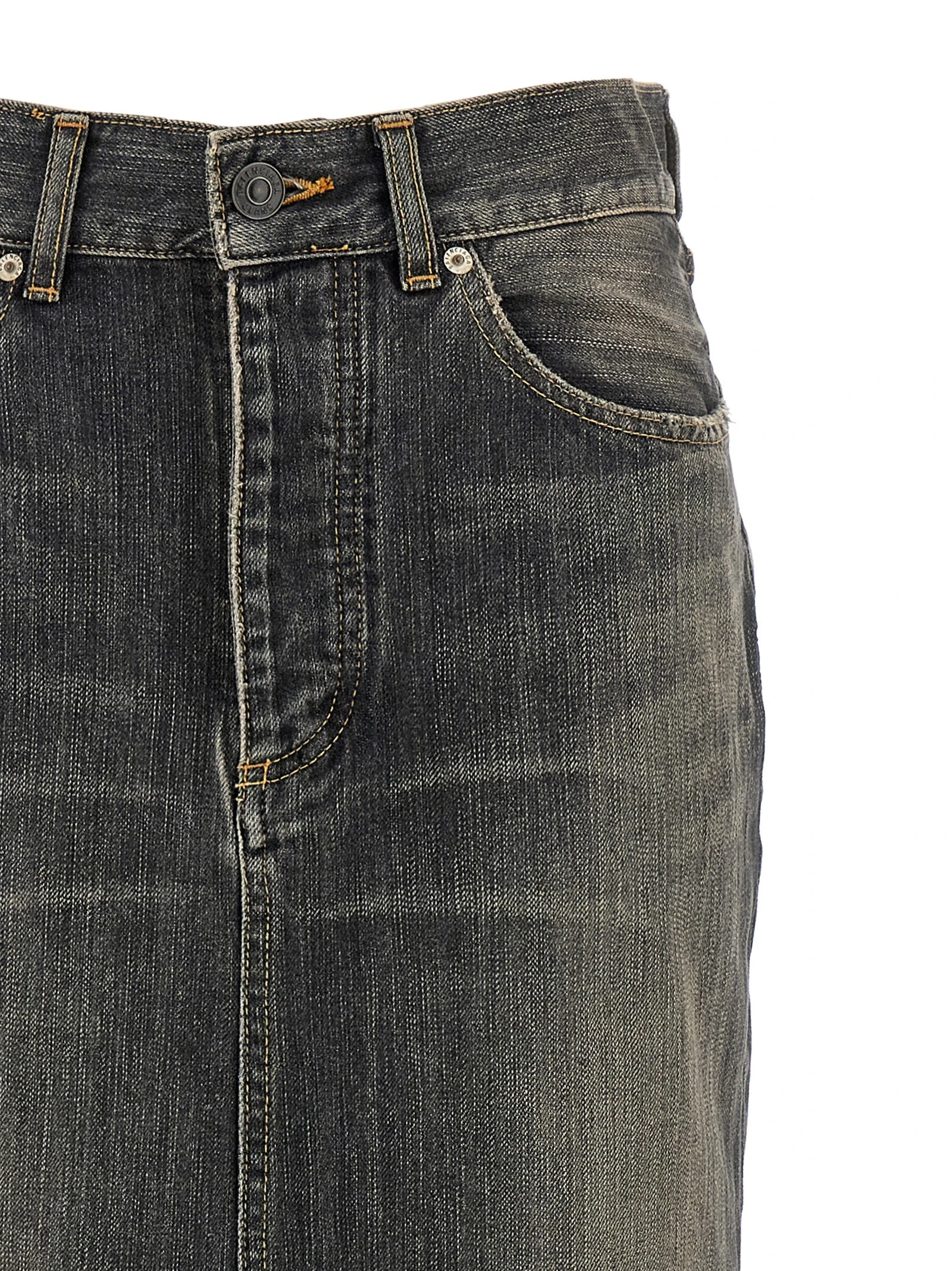 'Lace Up' denim skirt