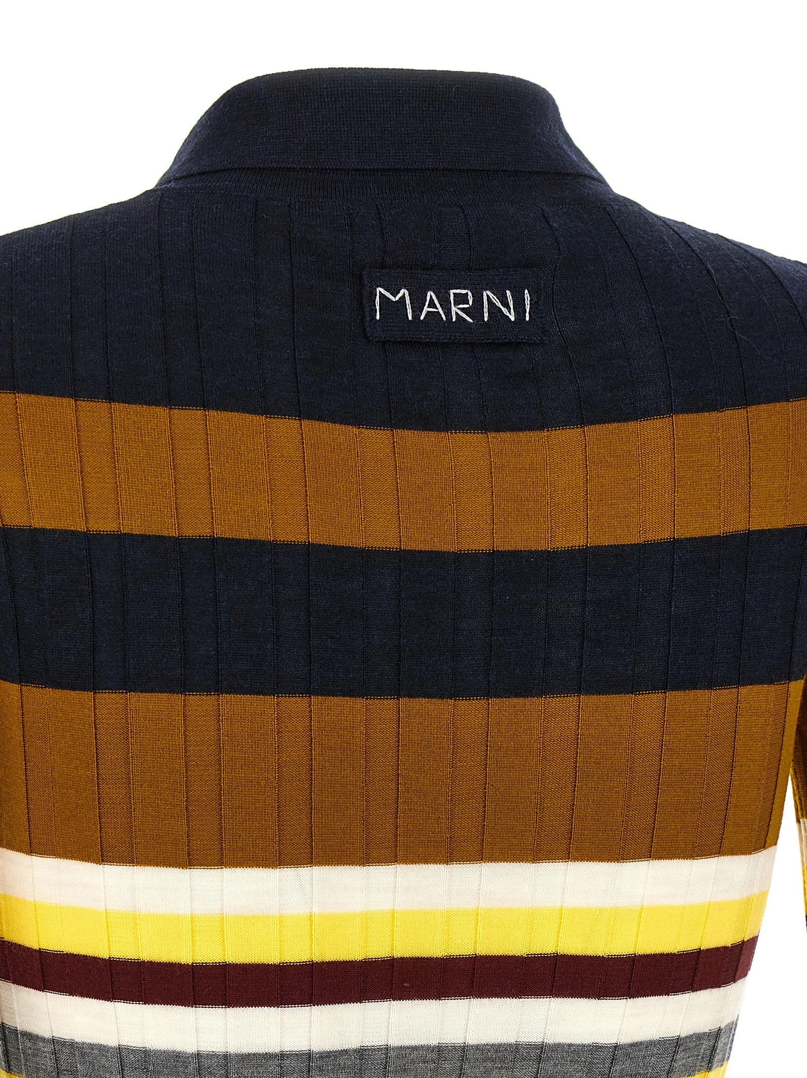 Ribbed wool polo shirt