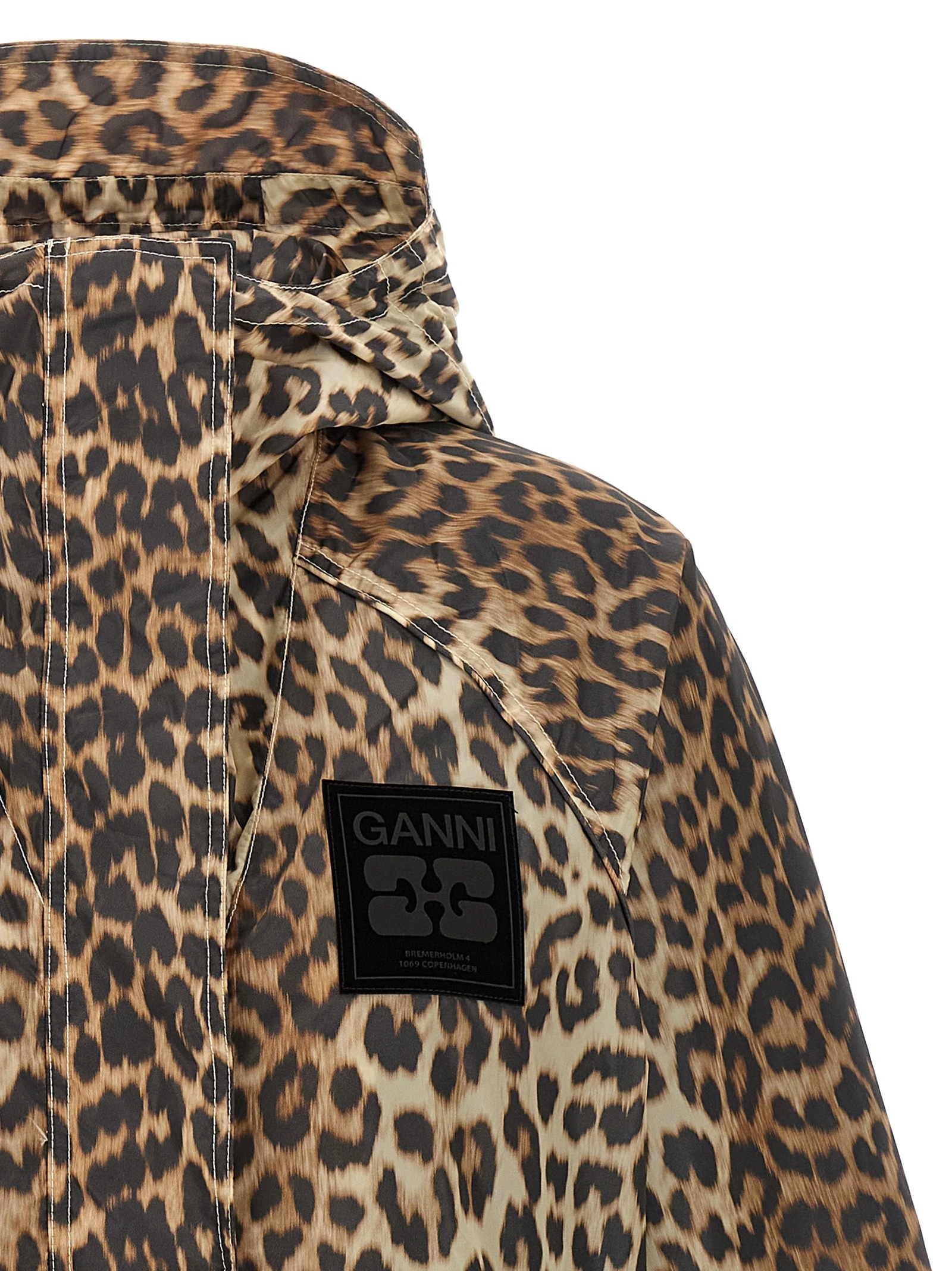 'Leopard Print Nylon' windbreaker