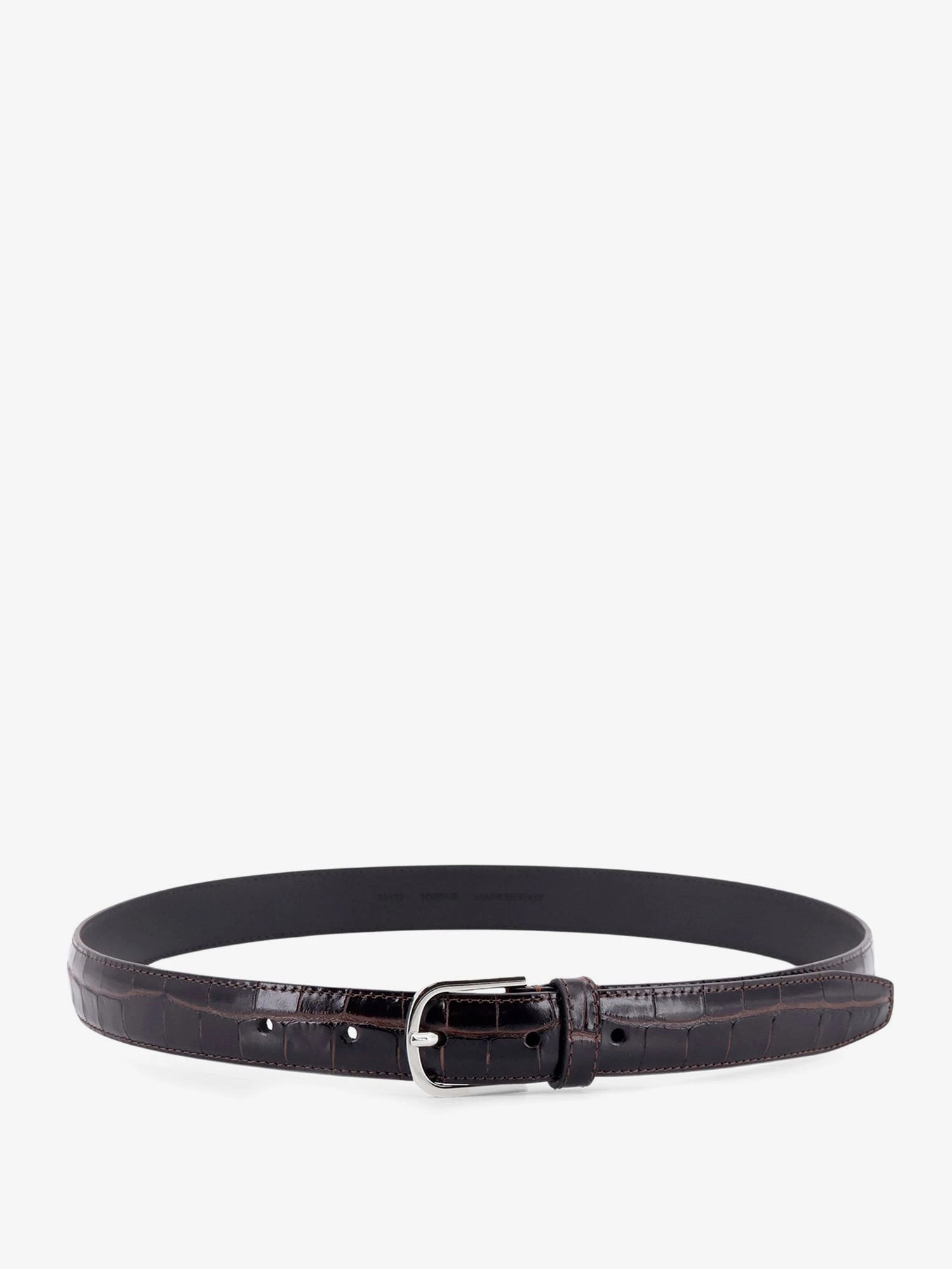 Slim Croco-Embossed leather belt