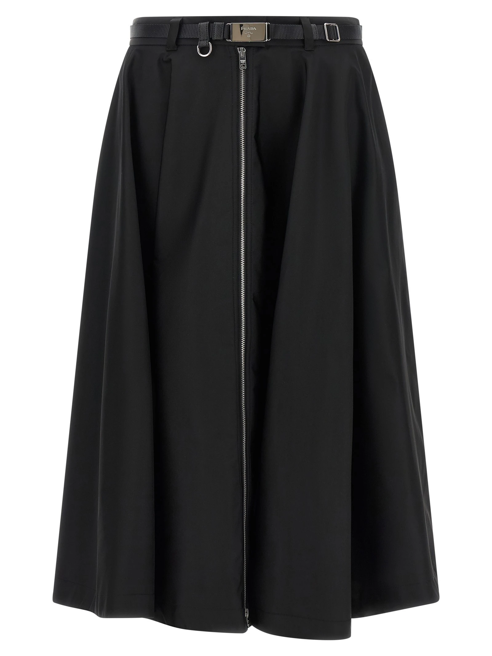 Re-Nylon flared skirt