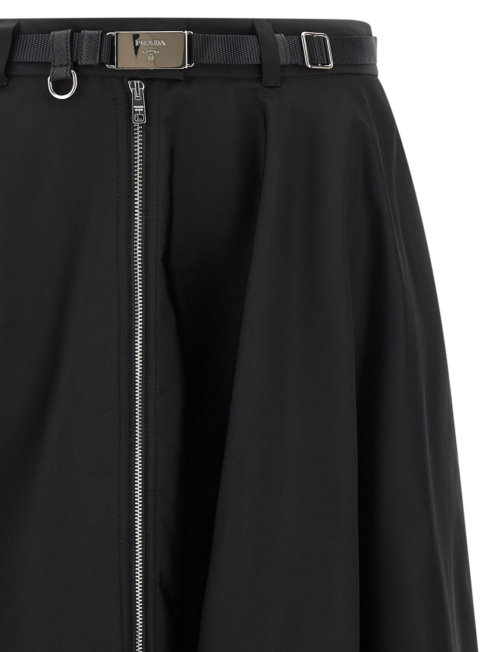 Re-Nylon flared skirt
