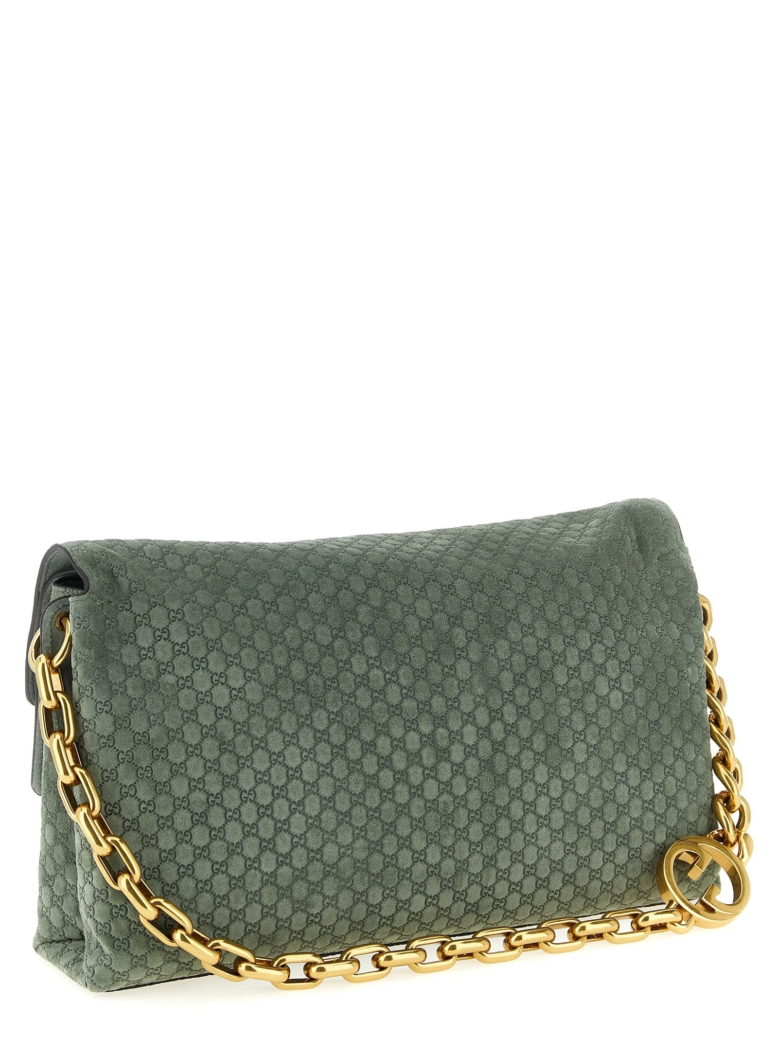 GG large suede shoulder bag