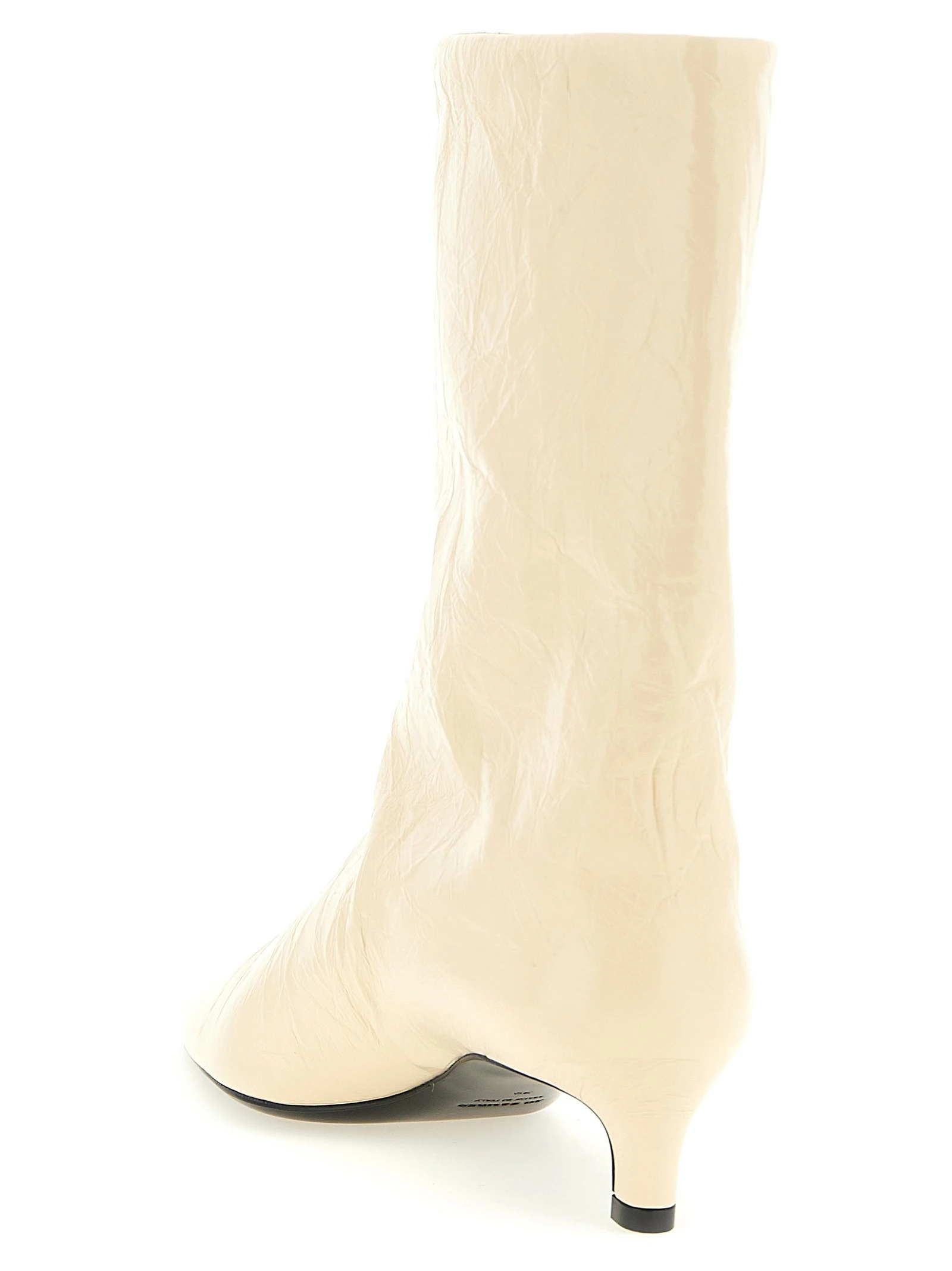 Craquelé leather ankle boots