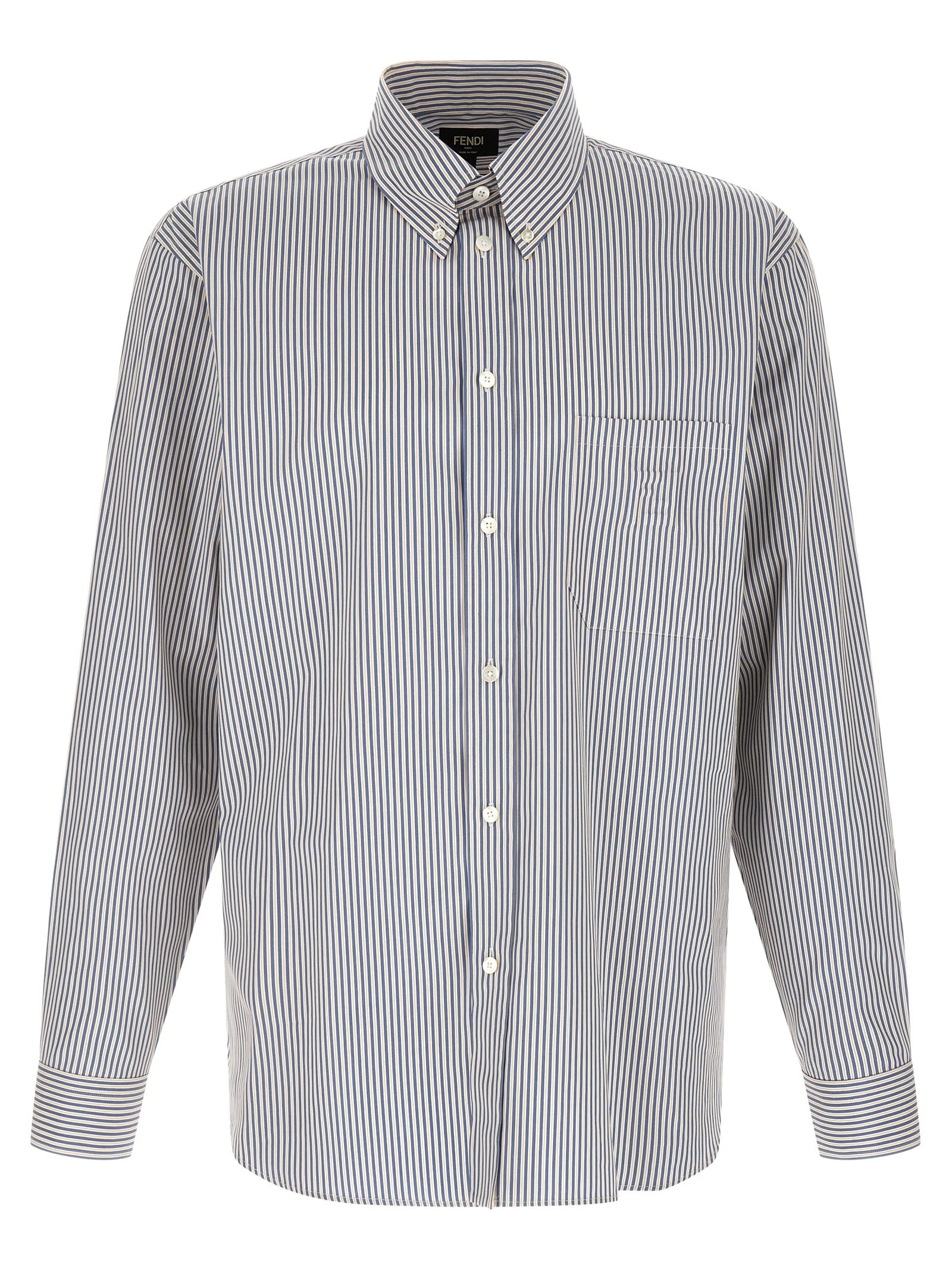 Striped button-down shirt