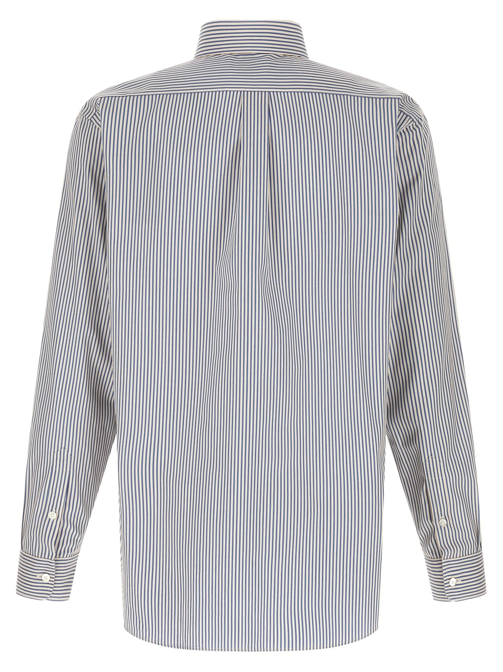 Striped button-down shirt