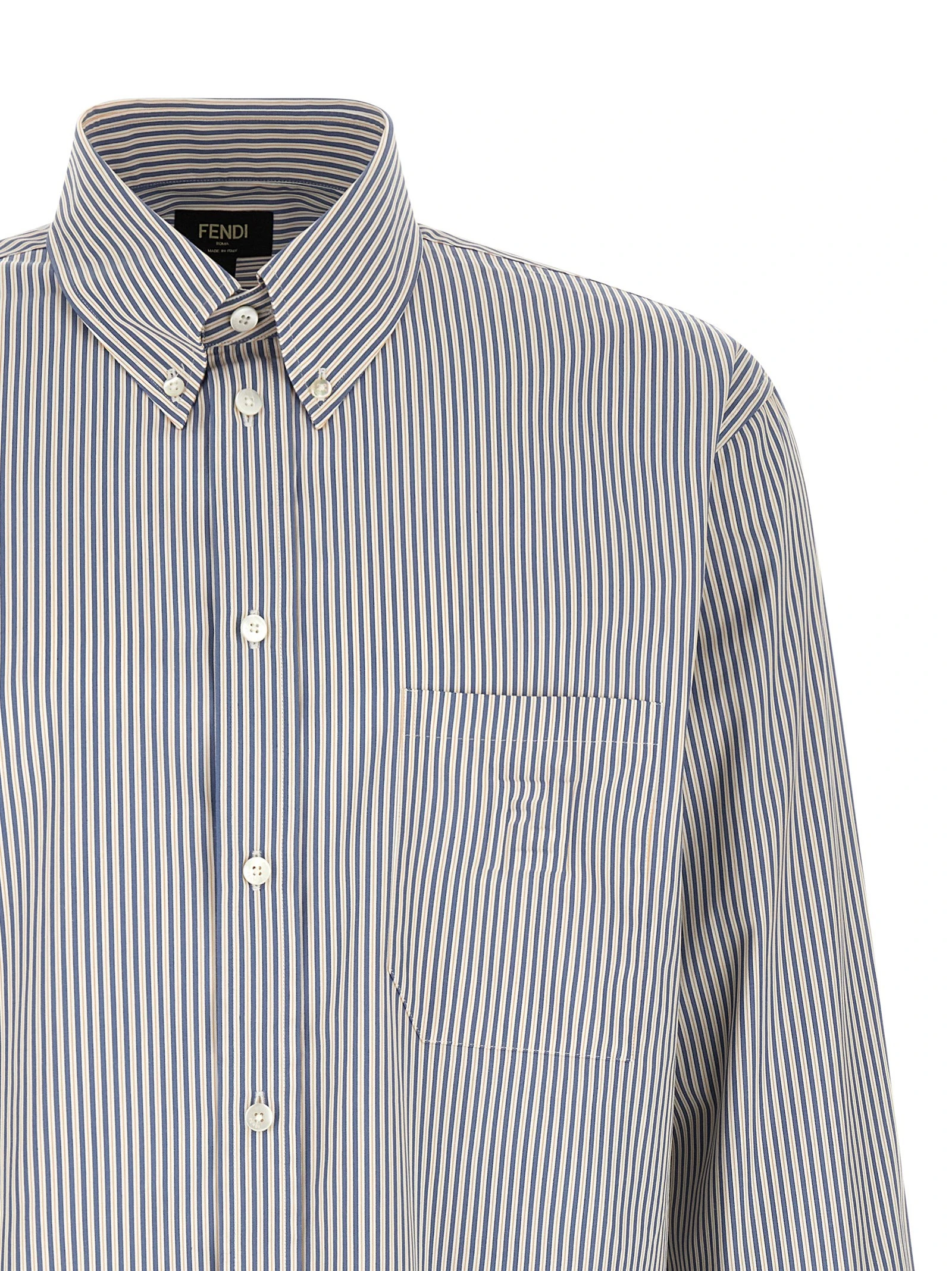 Striped button-down shirt