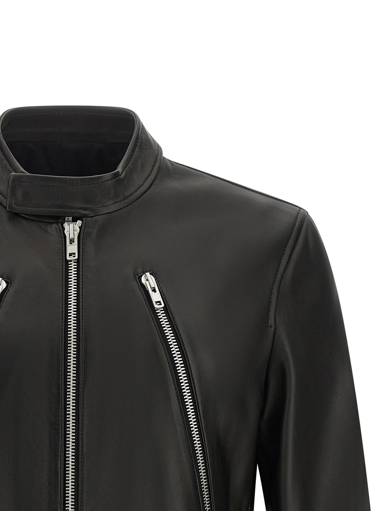 '5-zip' Leather Jacket
