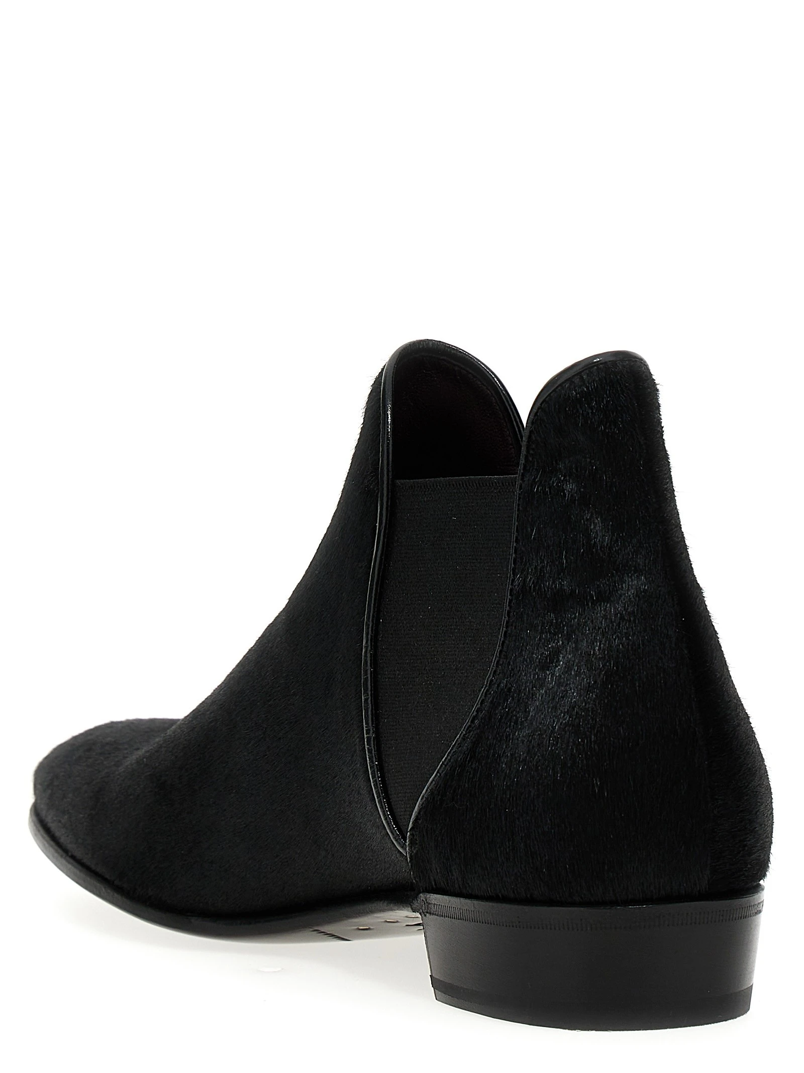 Calf hair ankle boots