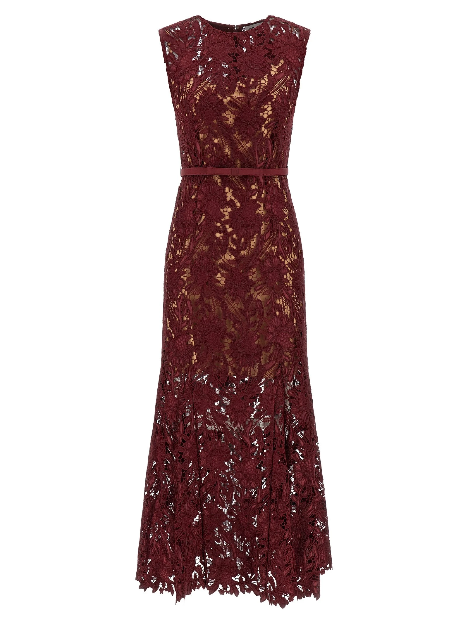 Lace Midi Dress with belt