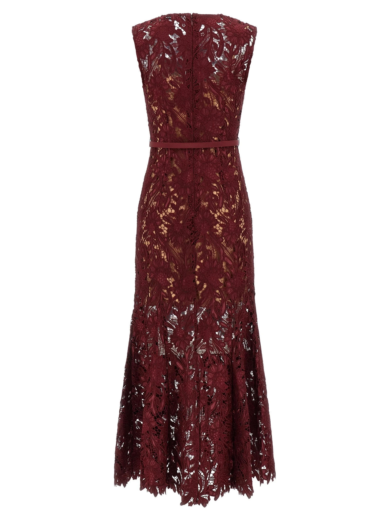 Lace Midi Dress with belt