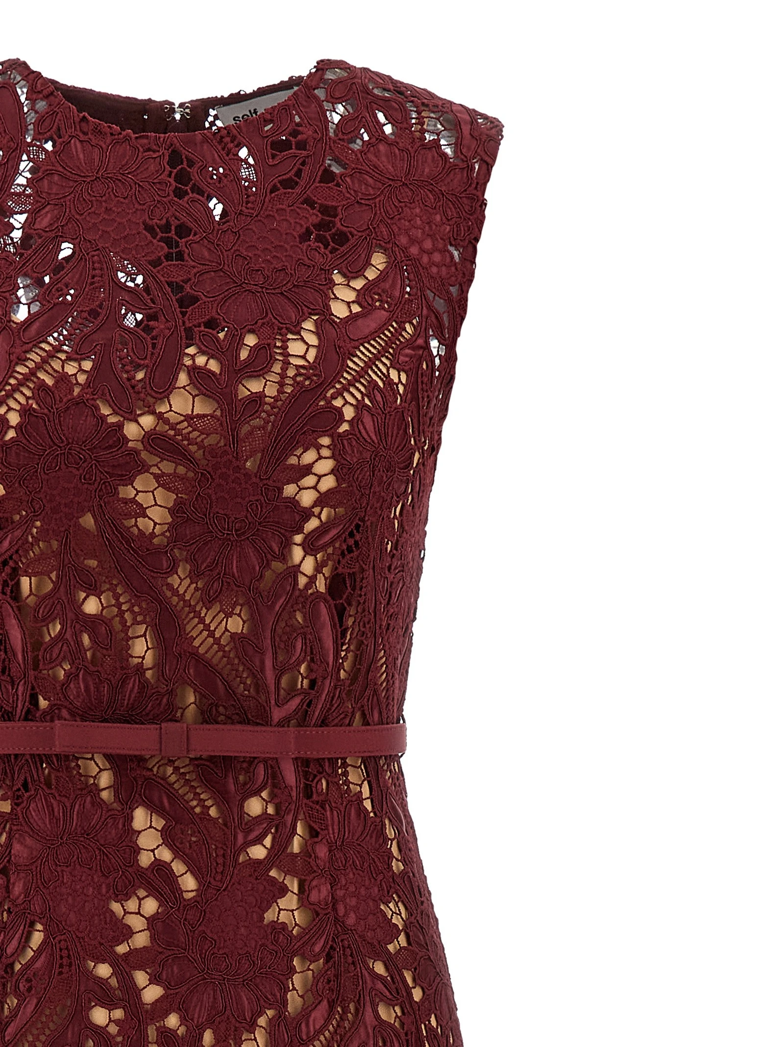 Lace Midi Dress with belt