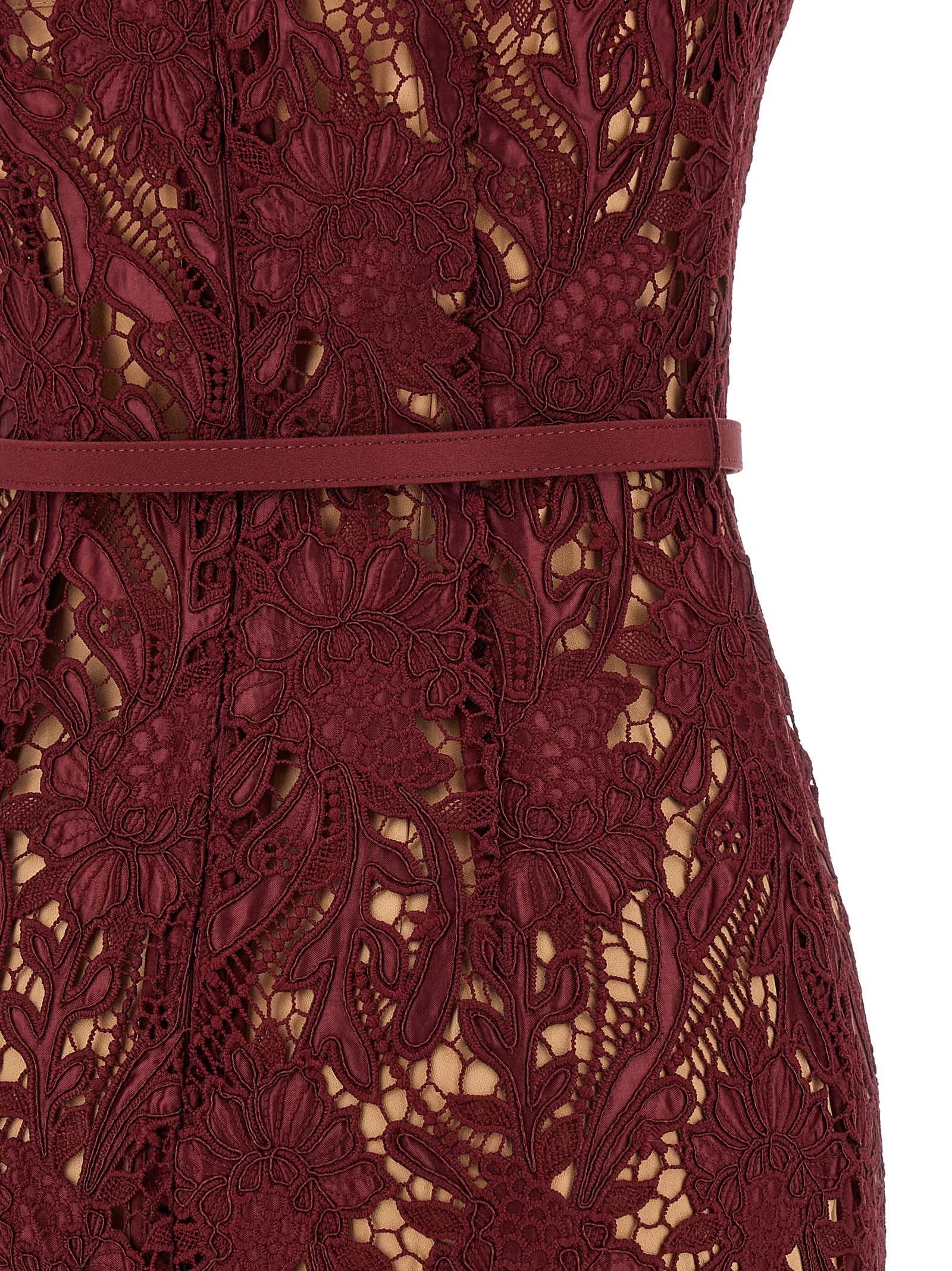 Lace Midi Dress with belt