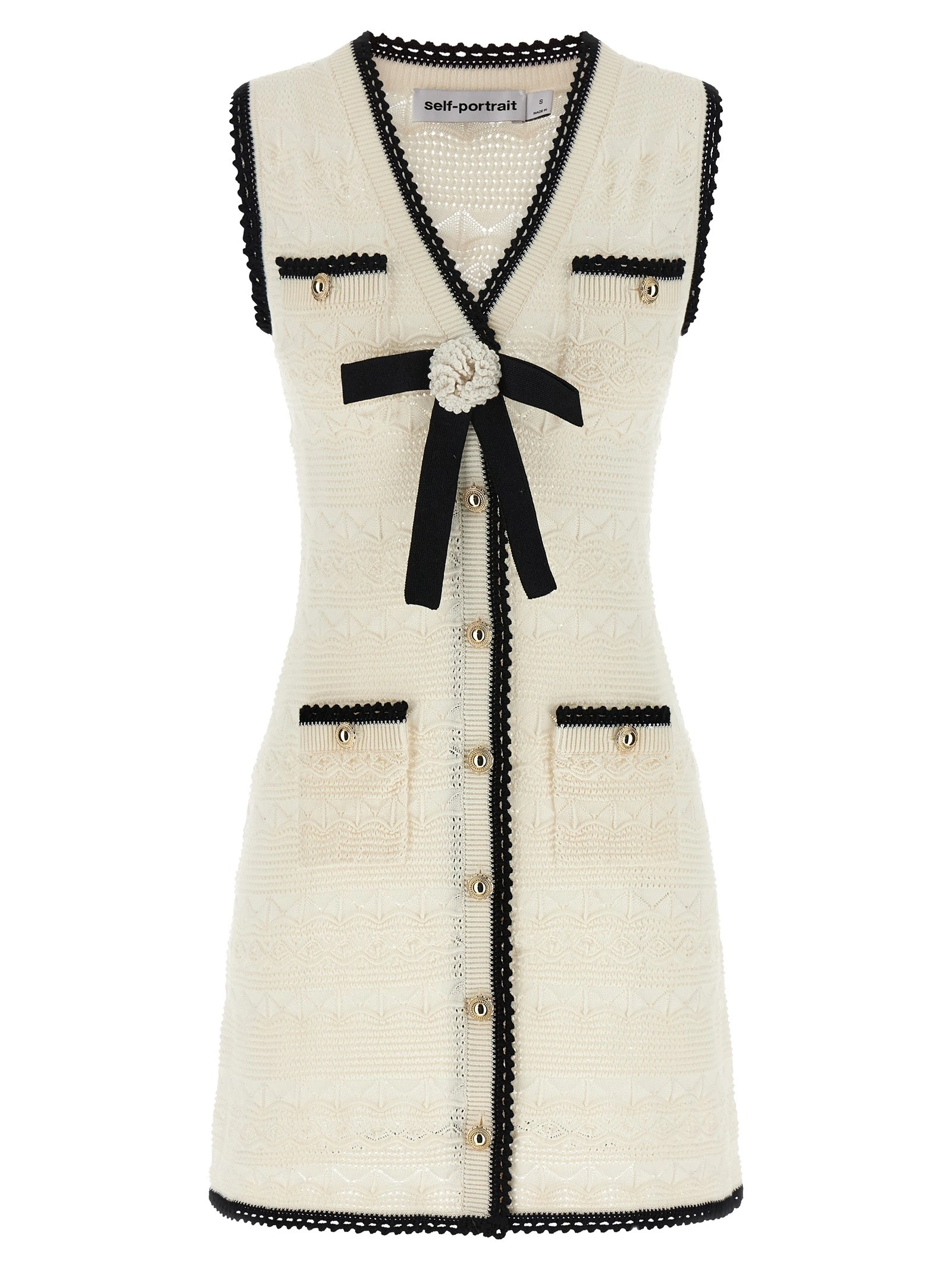 'White Pointelle Knit Mini' dress