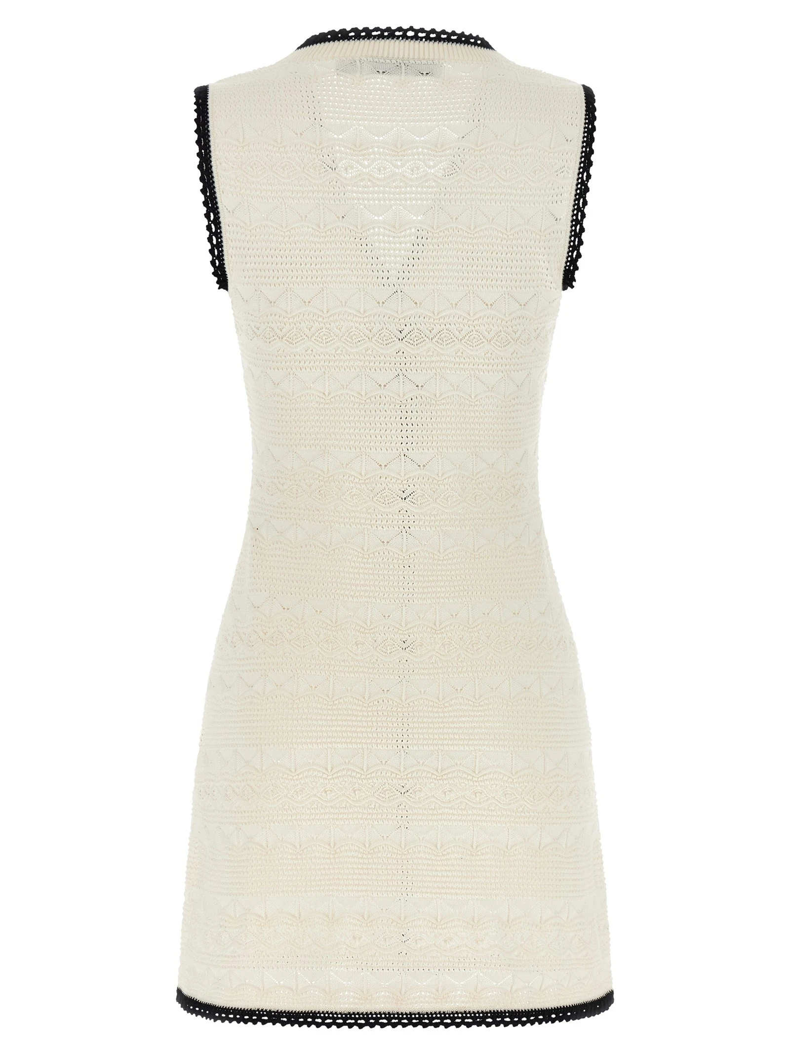 'White Pointelle Knit Mini' dress