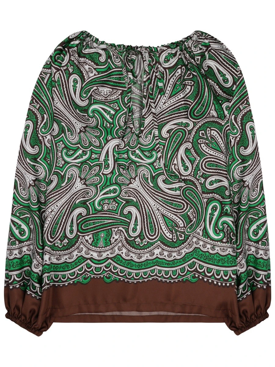 BLUSA IN SETA CON STAMPA PAISLEY
