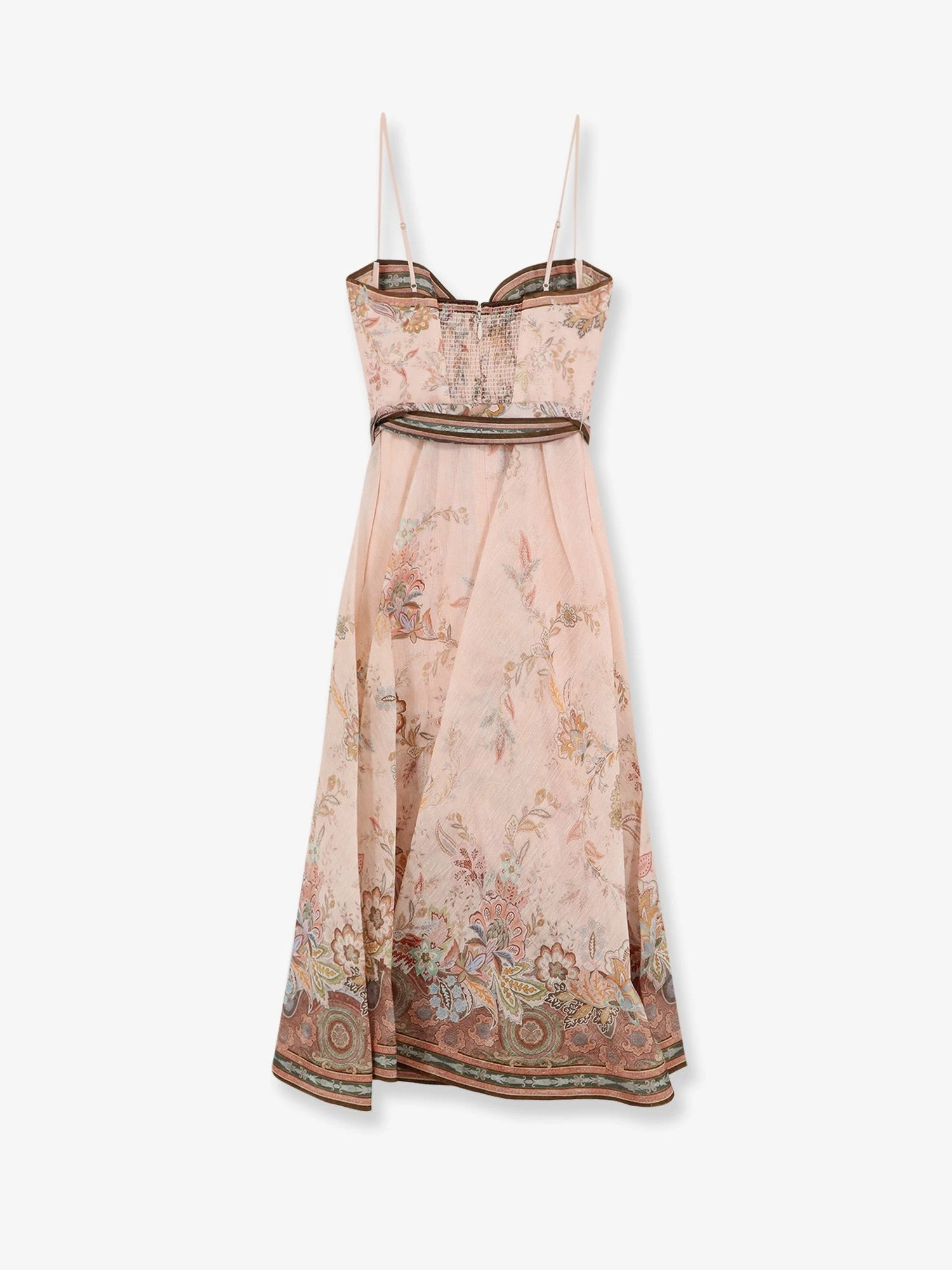Alchemy silk and linen blend midi dress with all-over floral print