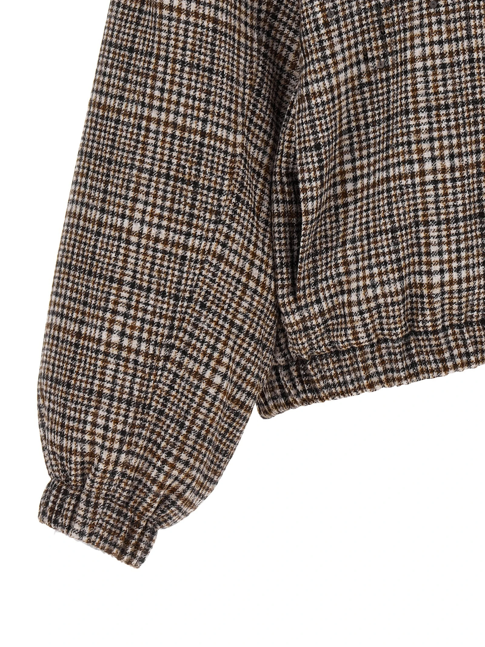 Sequin check bomber jacket
