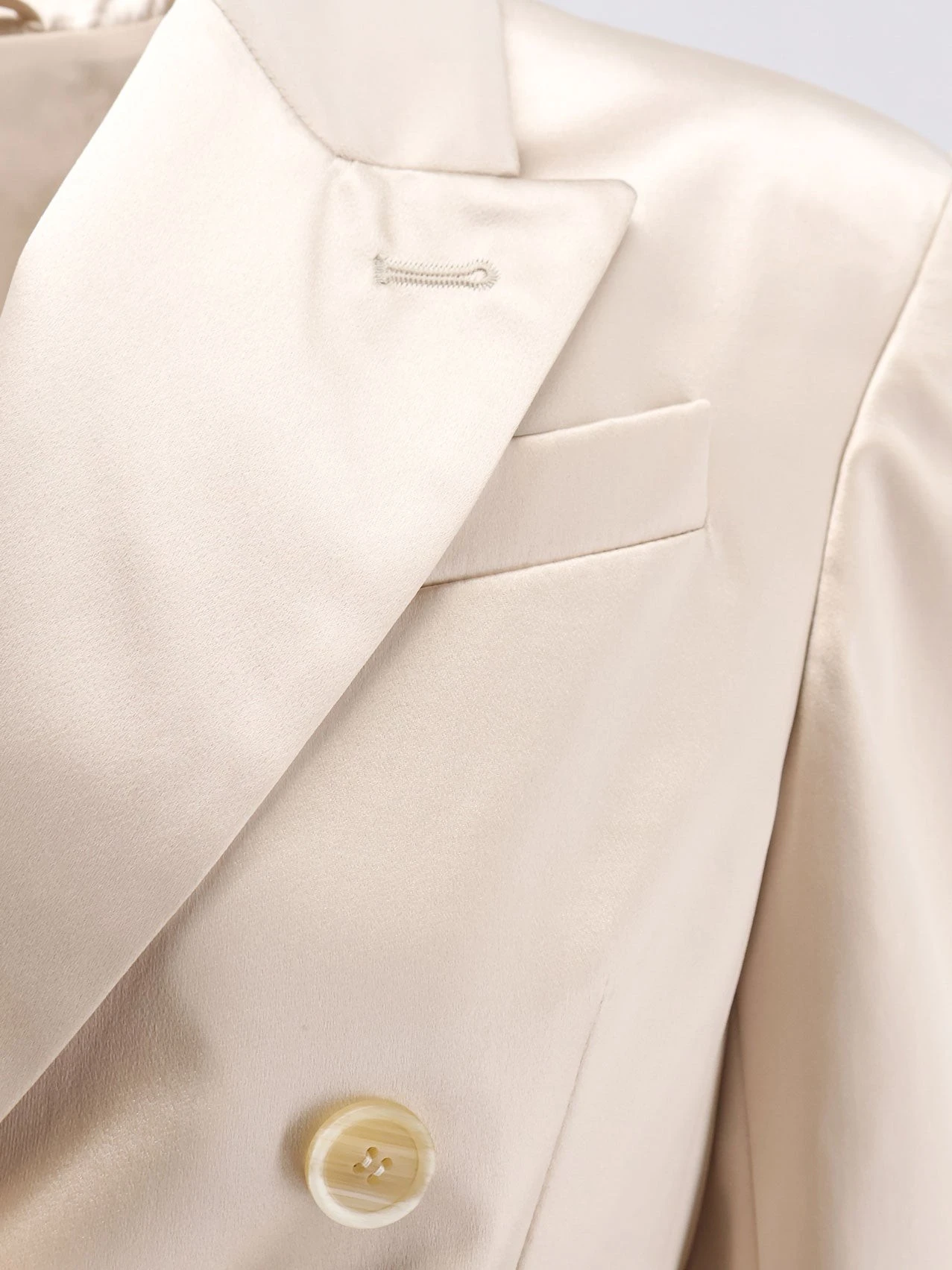 Double-breasted silk blazer