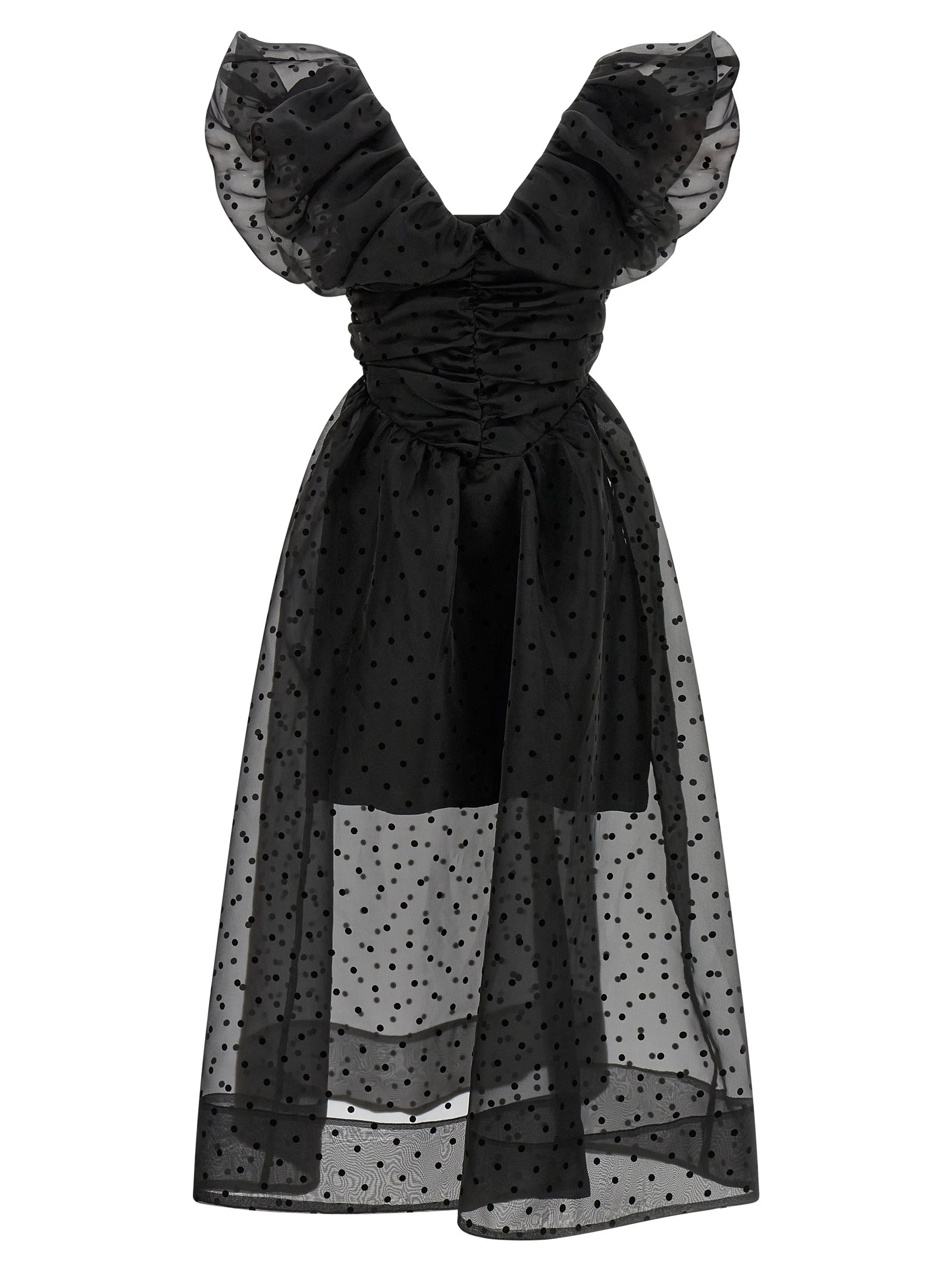 'Black Organza Ruched' dress