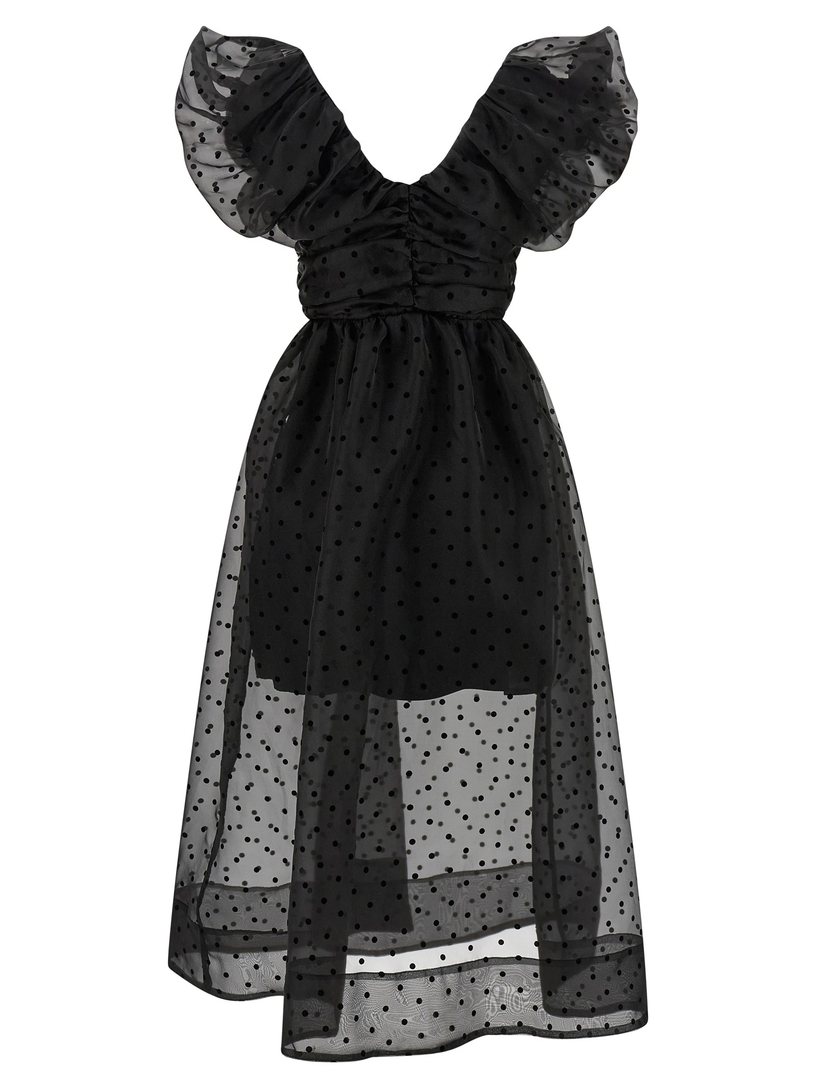 'Black Organza Ruched' dress