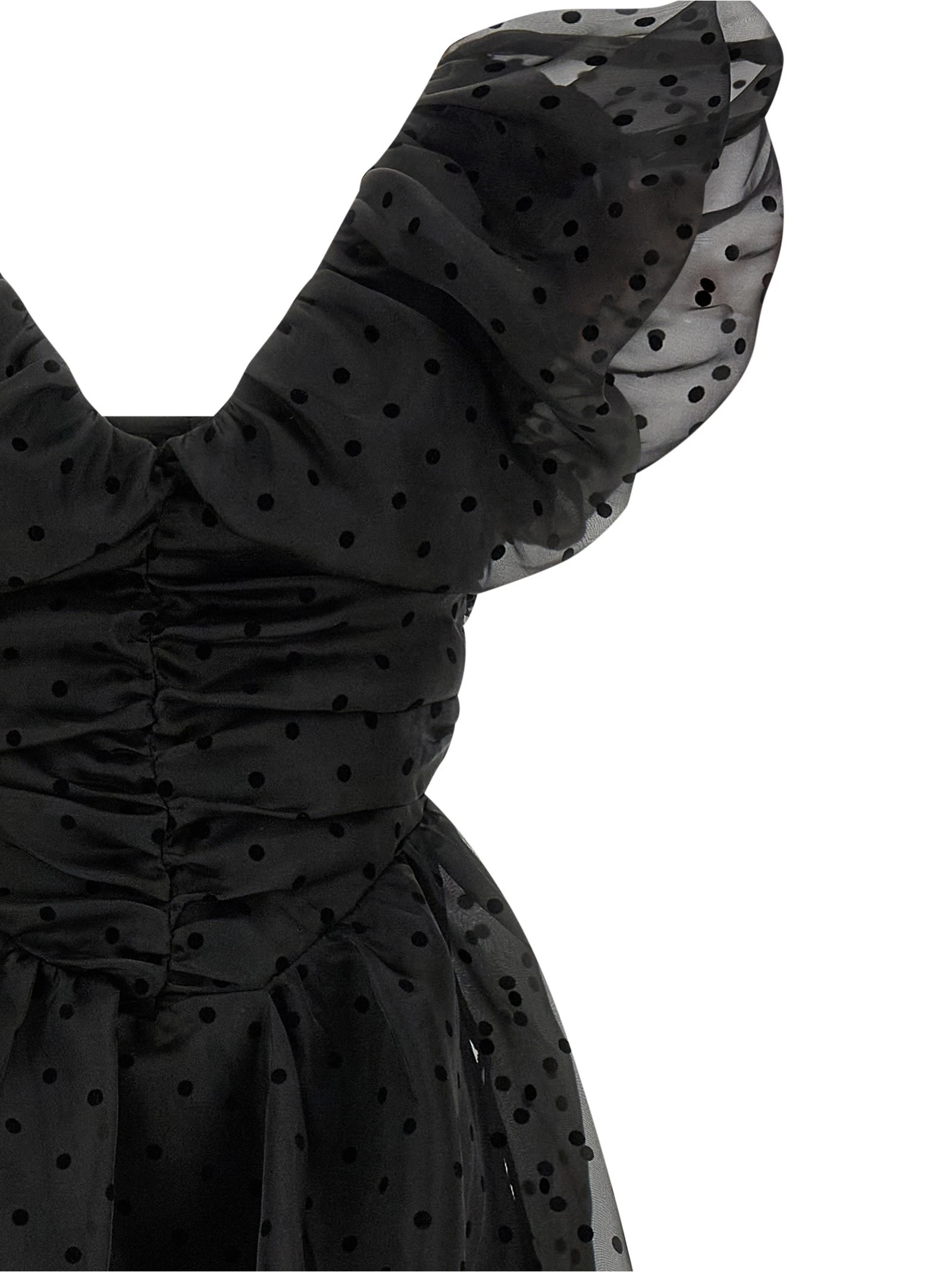 'Black Organza Ruched' dress