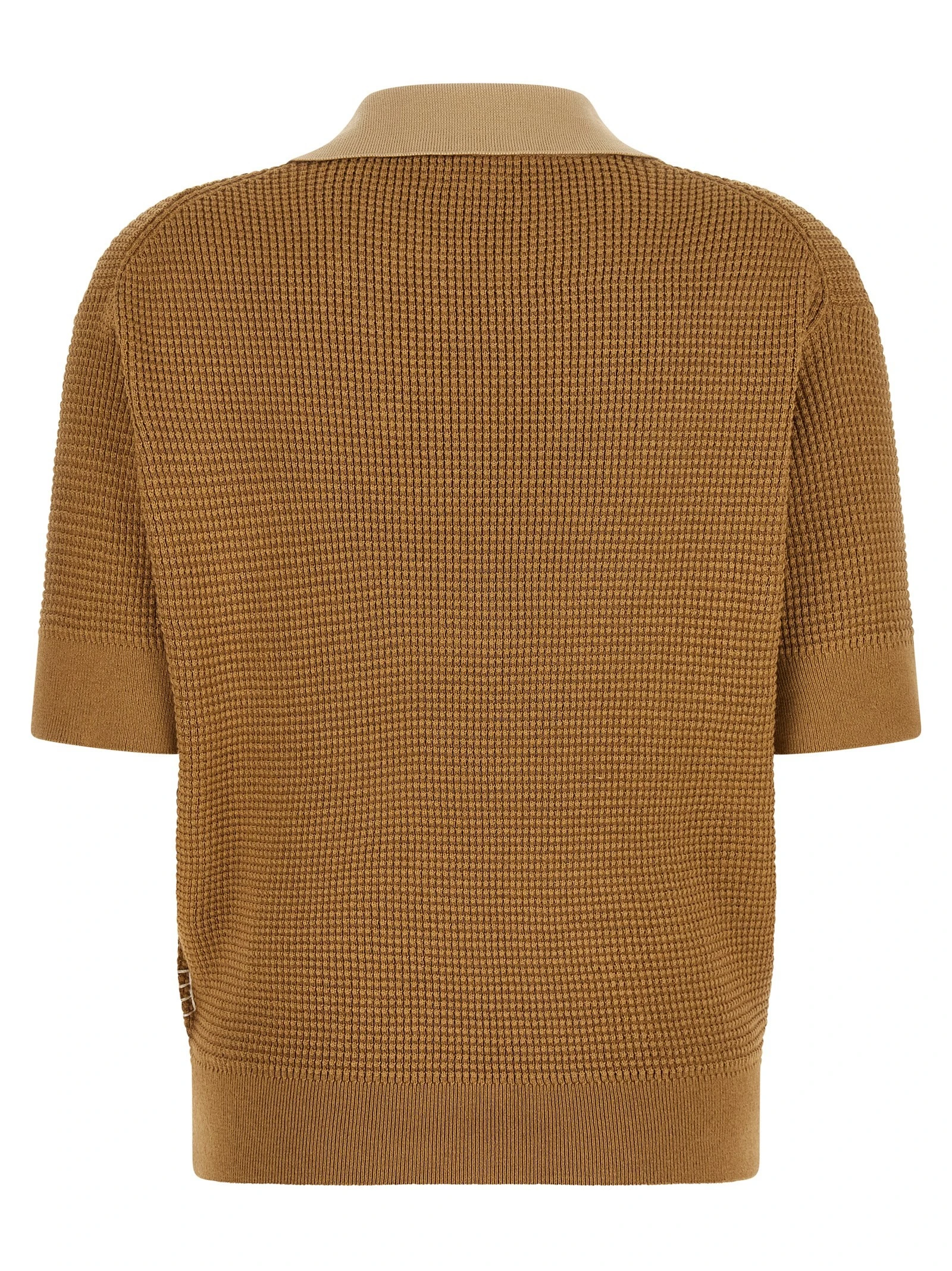 Waffle stitch polo shirt