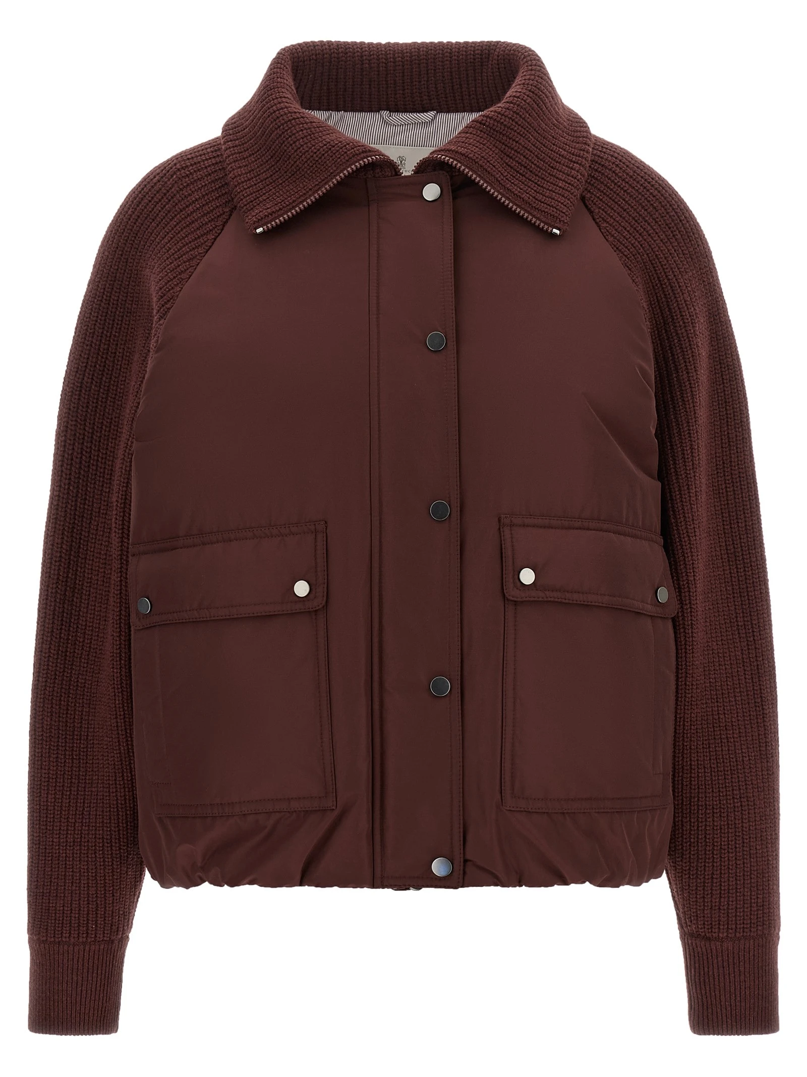 'Shiny Zipper Pull' down jacket