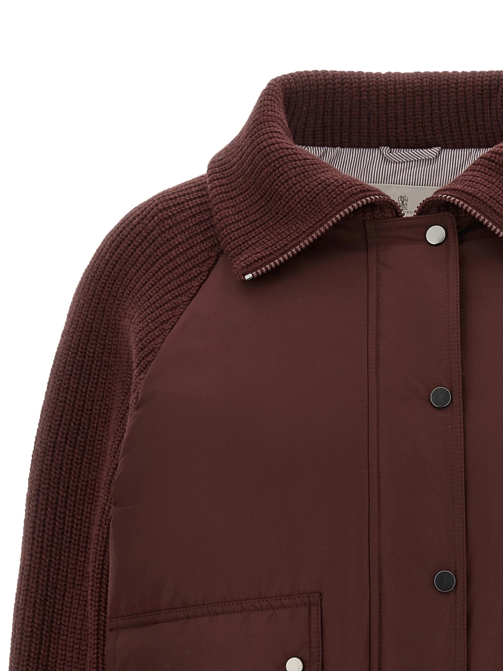 'Shiny Zipper Pull' down jacket