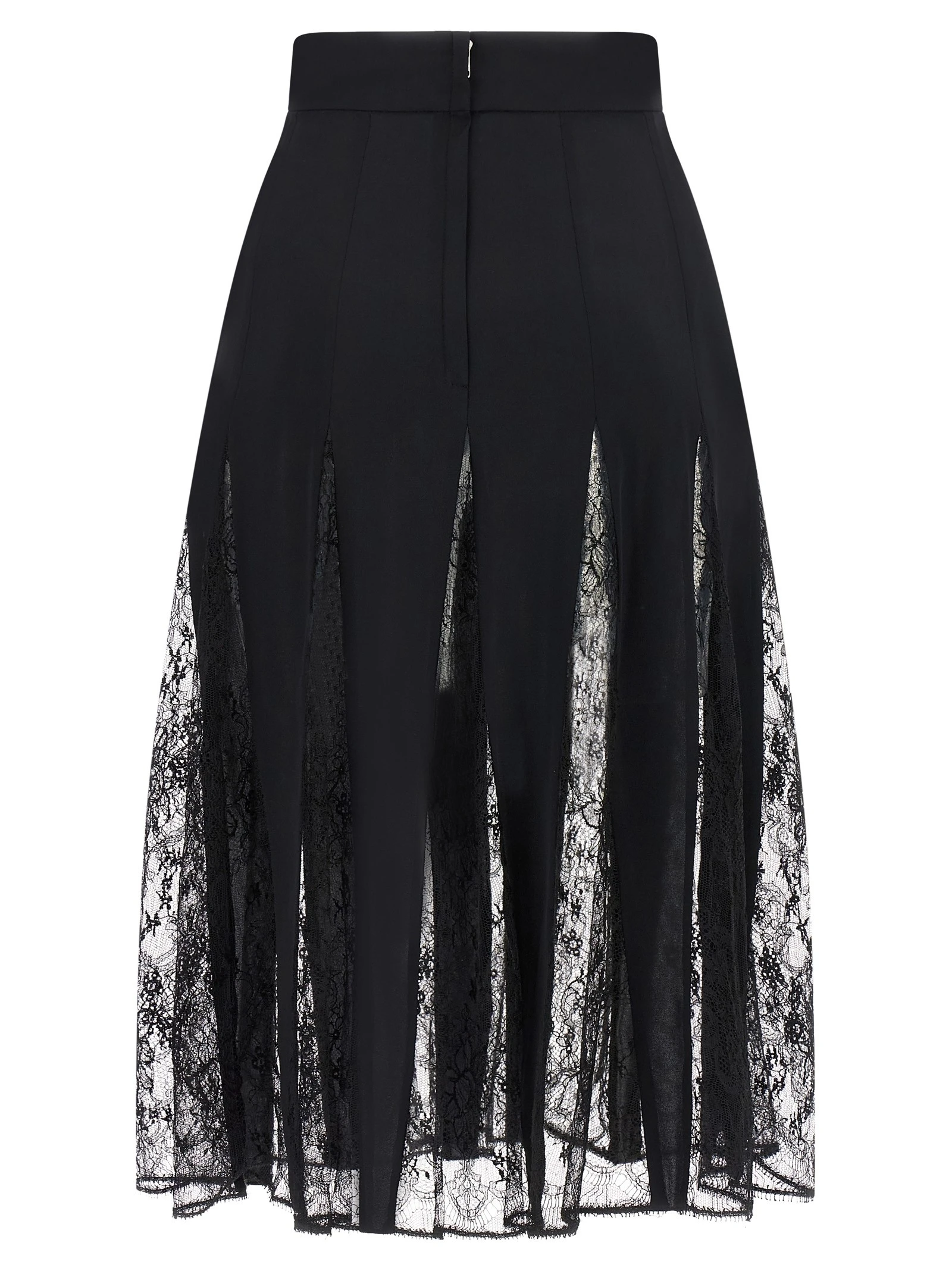 Charmeuse skirt with lace