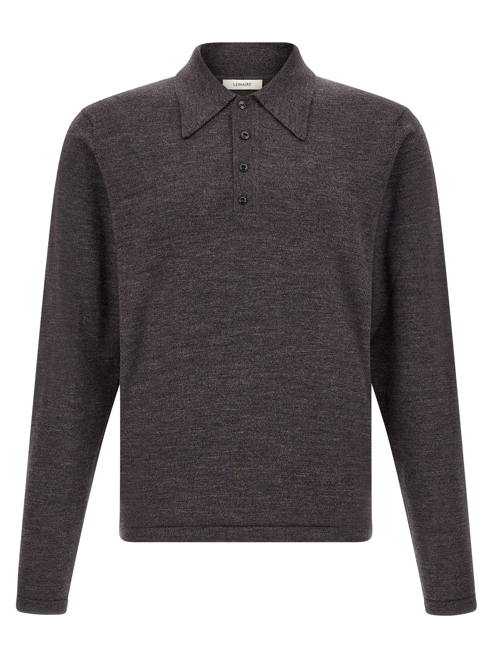 Mouliné wool polo shirt