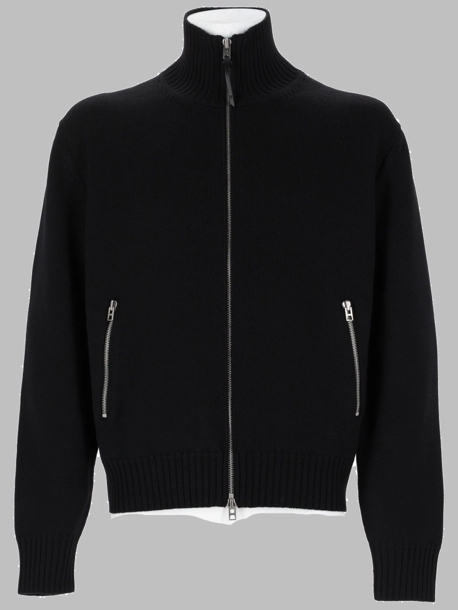 MAGLIA IN LANA MERINO CON ZIP E PATCH