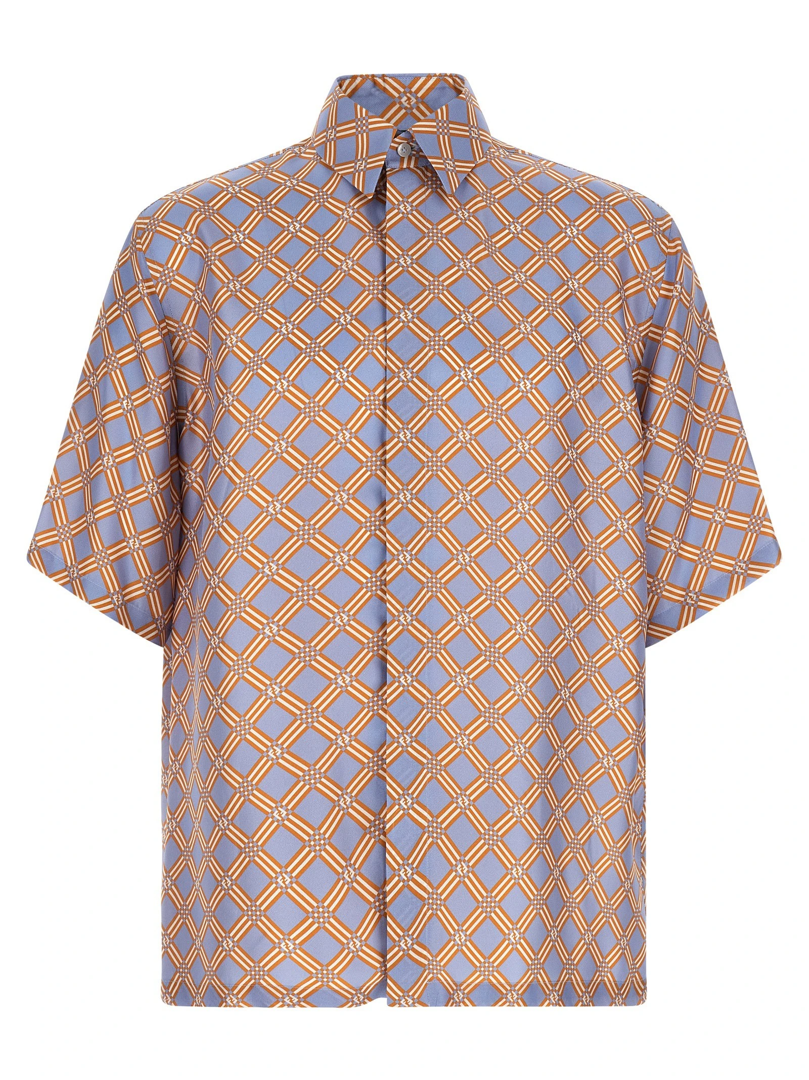 'Net' print silk shirt