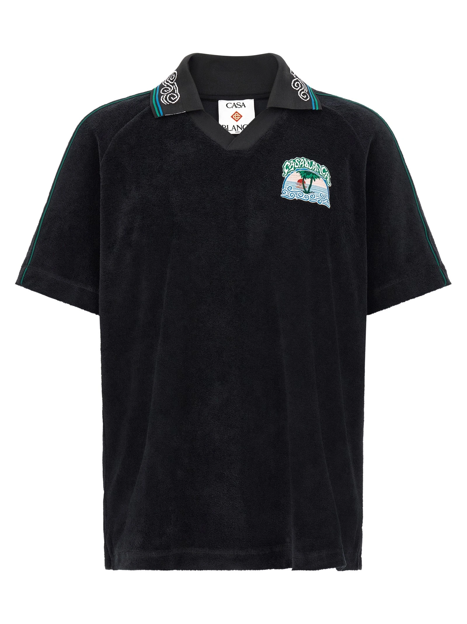 'Towelling' jacquard polo shirt