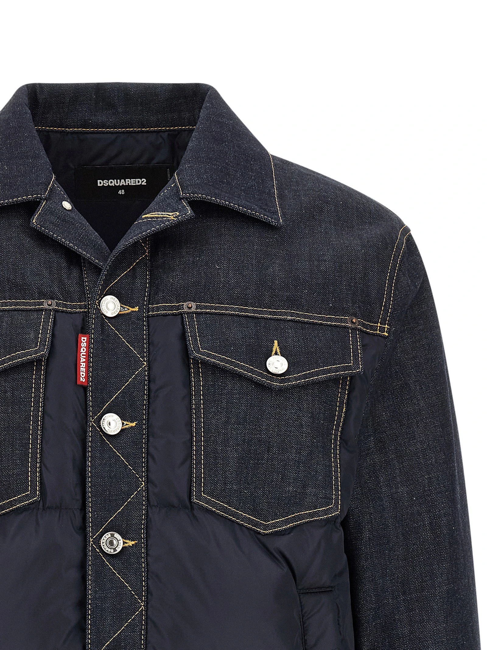 Padded 'Hybrid' trucker jacket