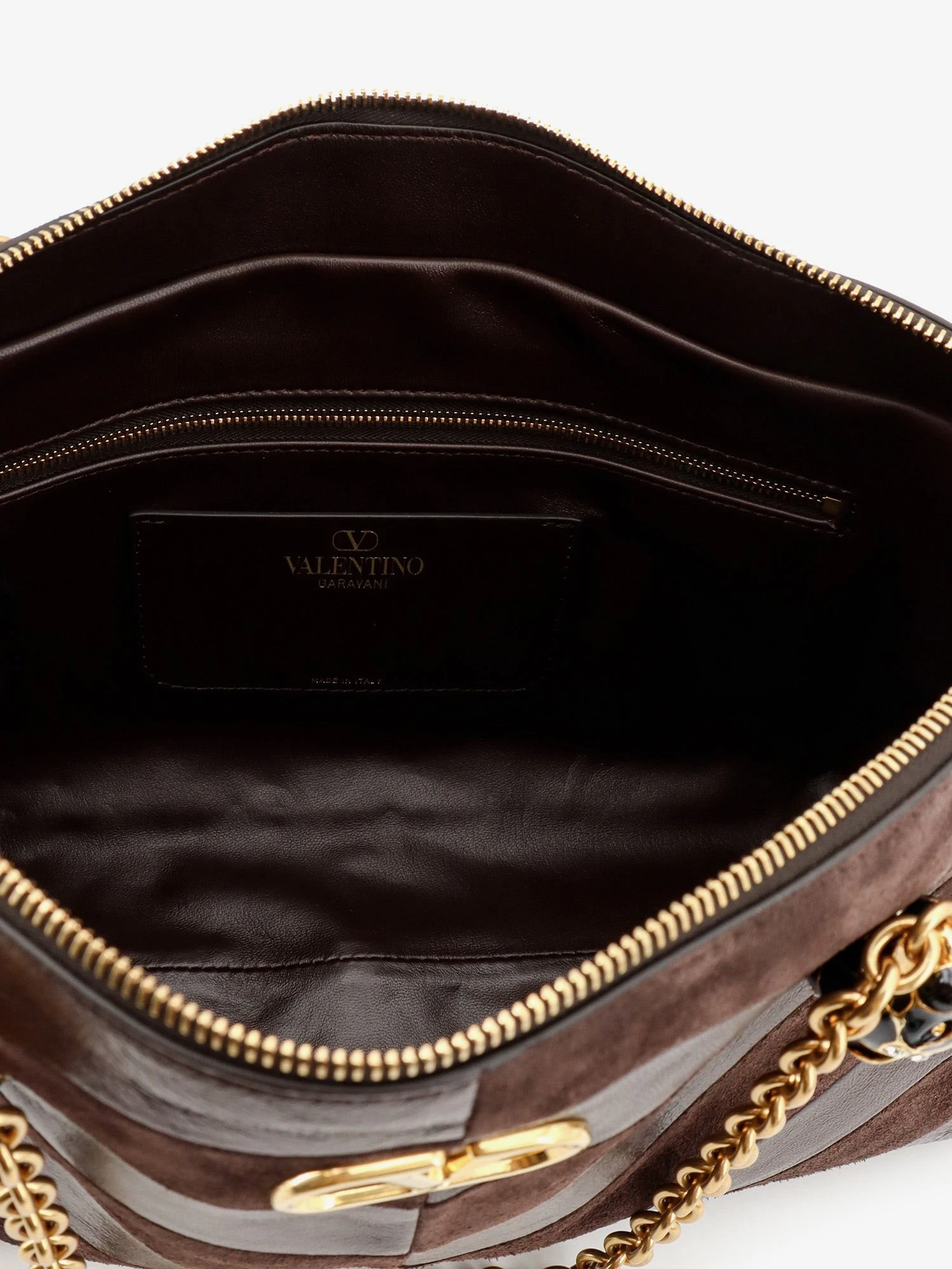Panthea suede and leather shoulder bag