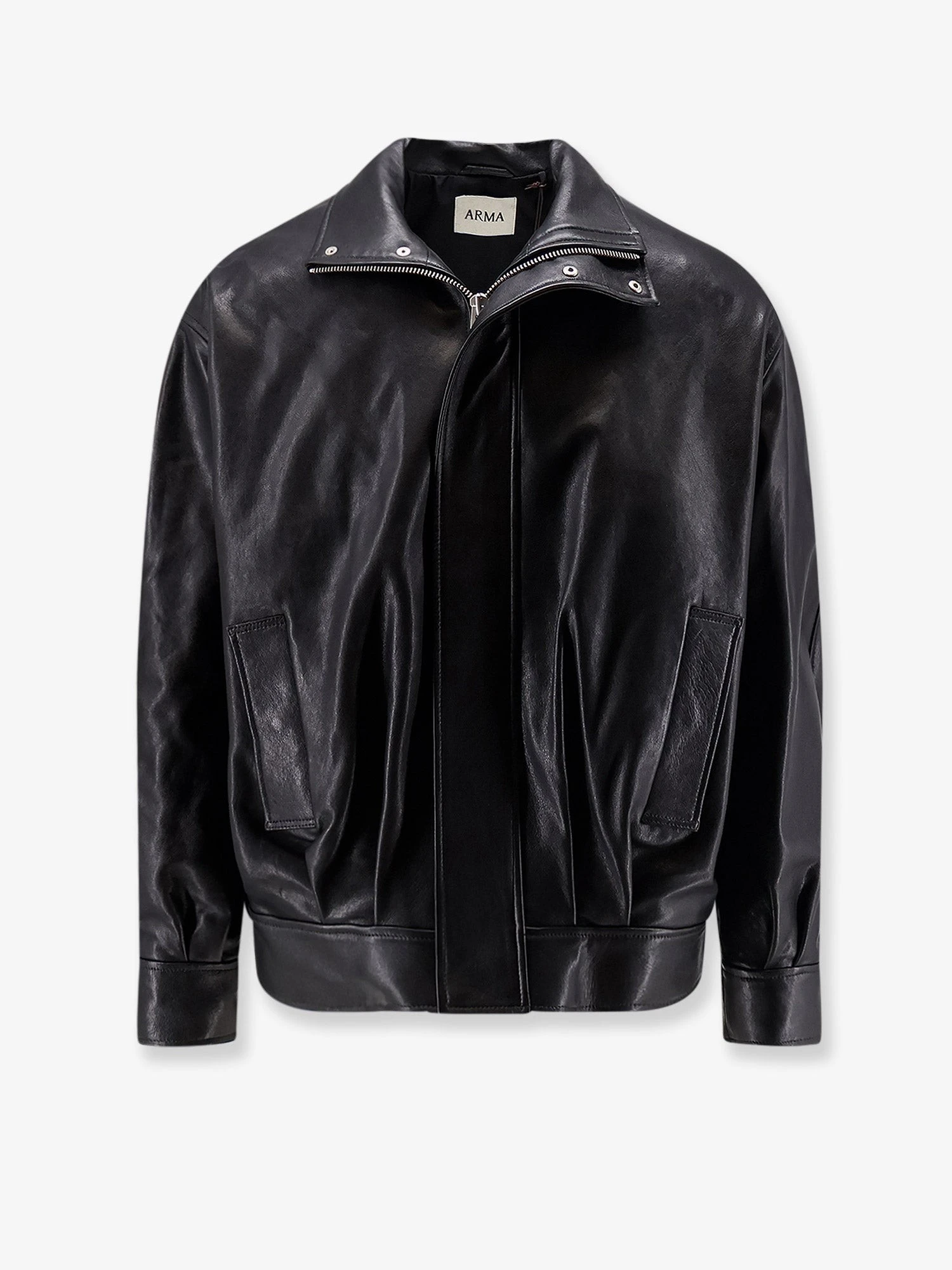 Paulo black leather jacket