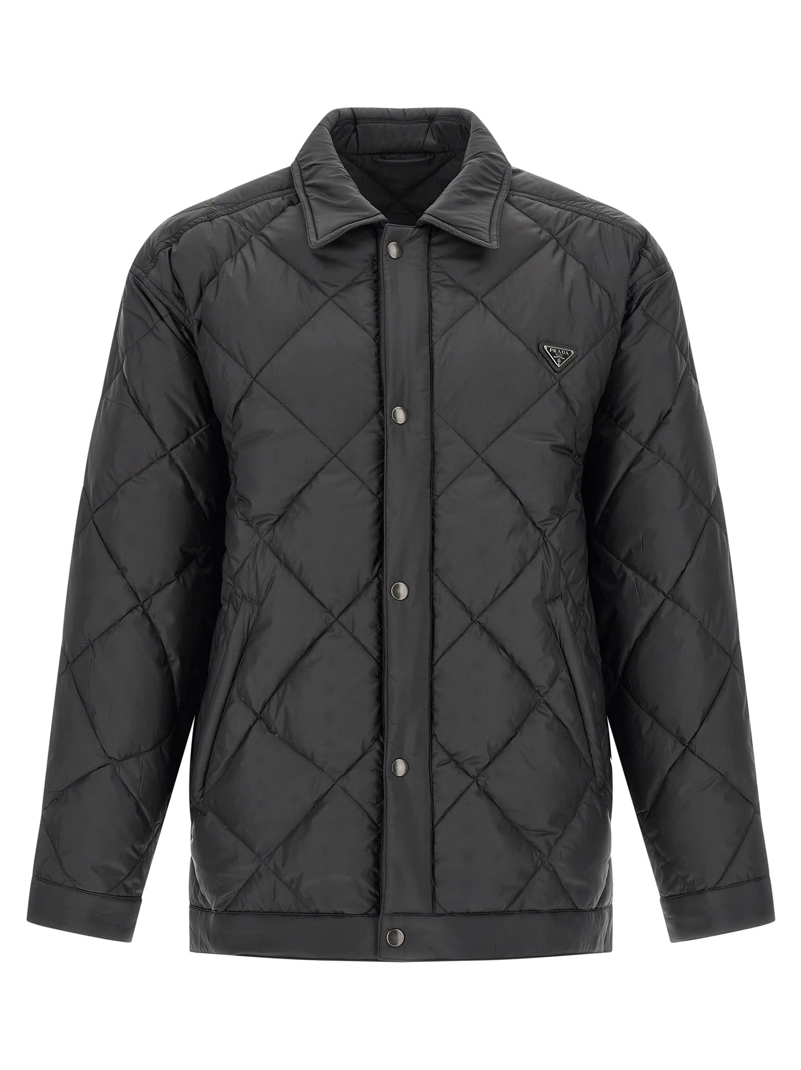 Quilted down jacket with logo