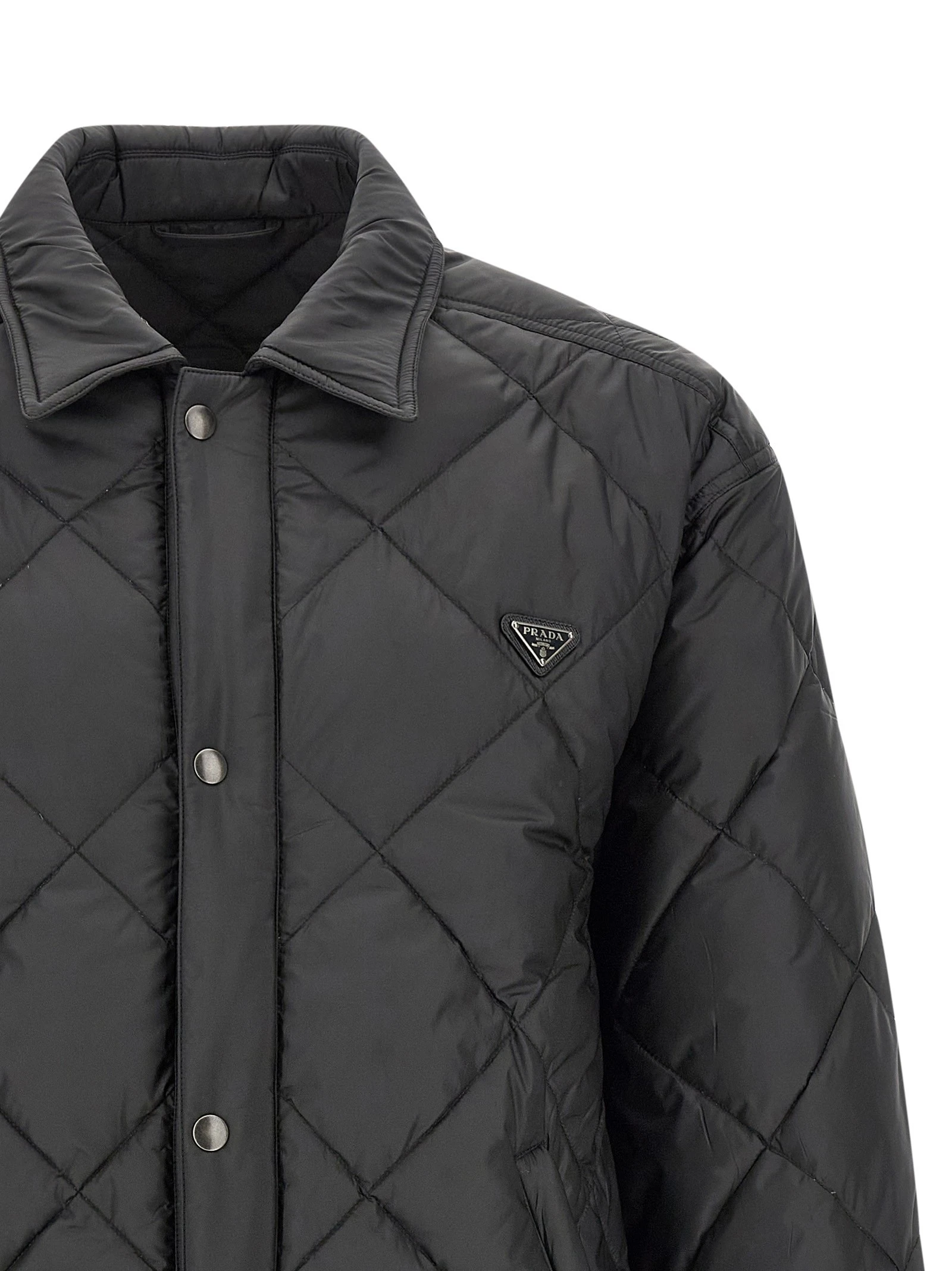 Quilted down jacket with logo